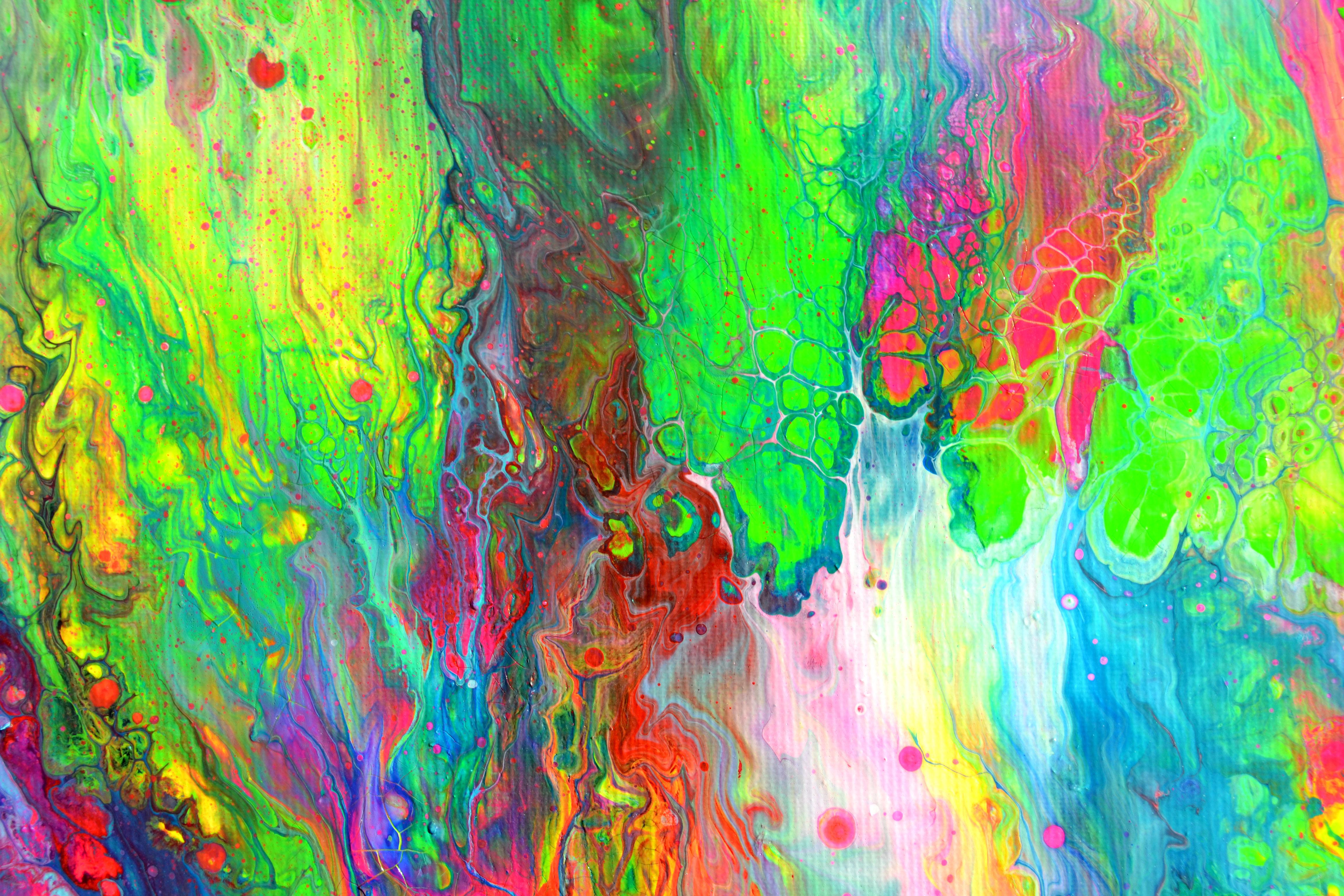 Fließende Energie 37- Große bunte Vivid abstrakte Malerei (Pink), Interior Painting, von SOOS TIBERIU