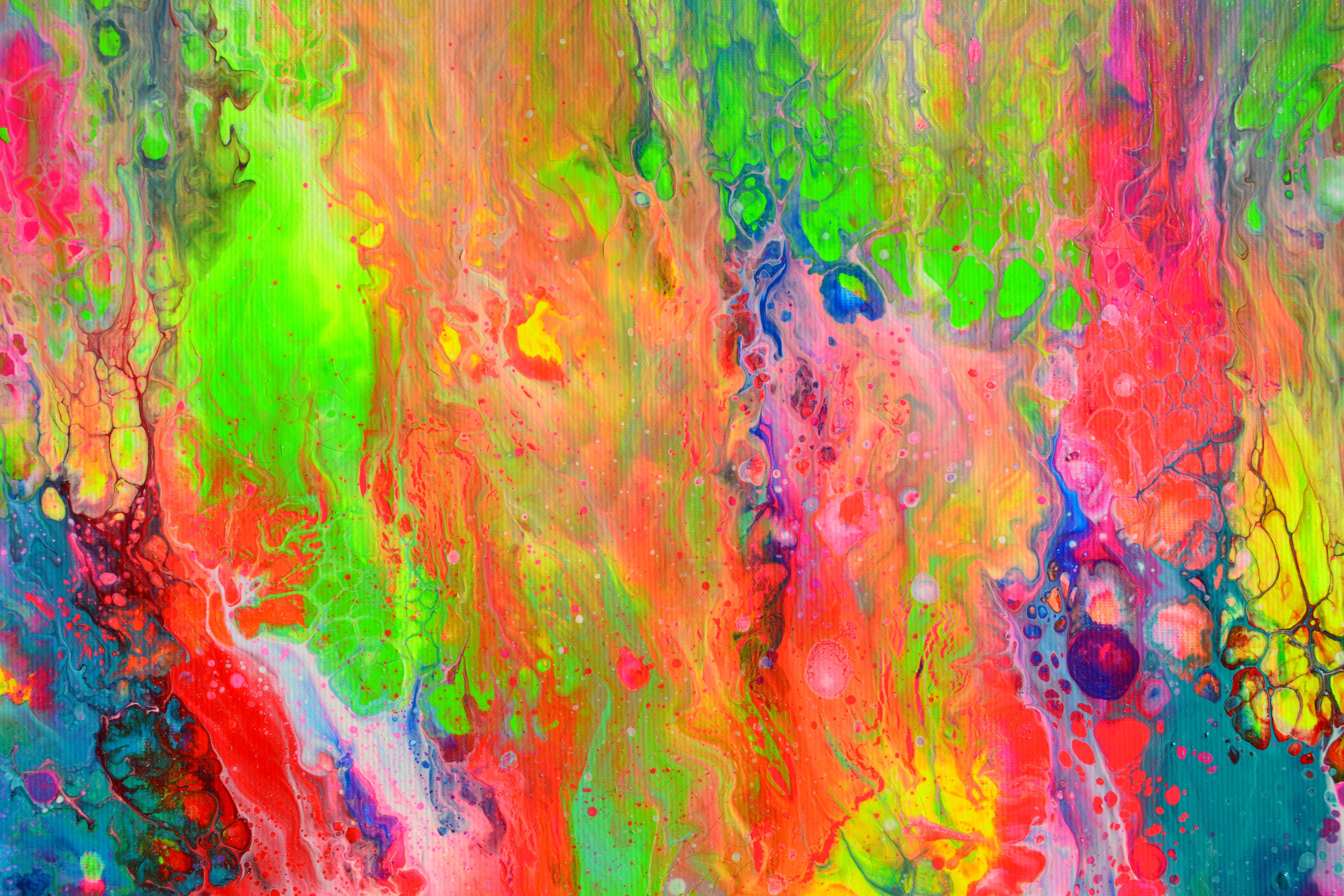Fließende Energie 37- Große bunte Vivid abstrakte Malerei im Angebot 1