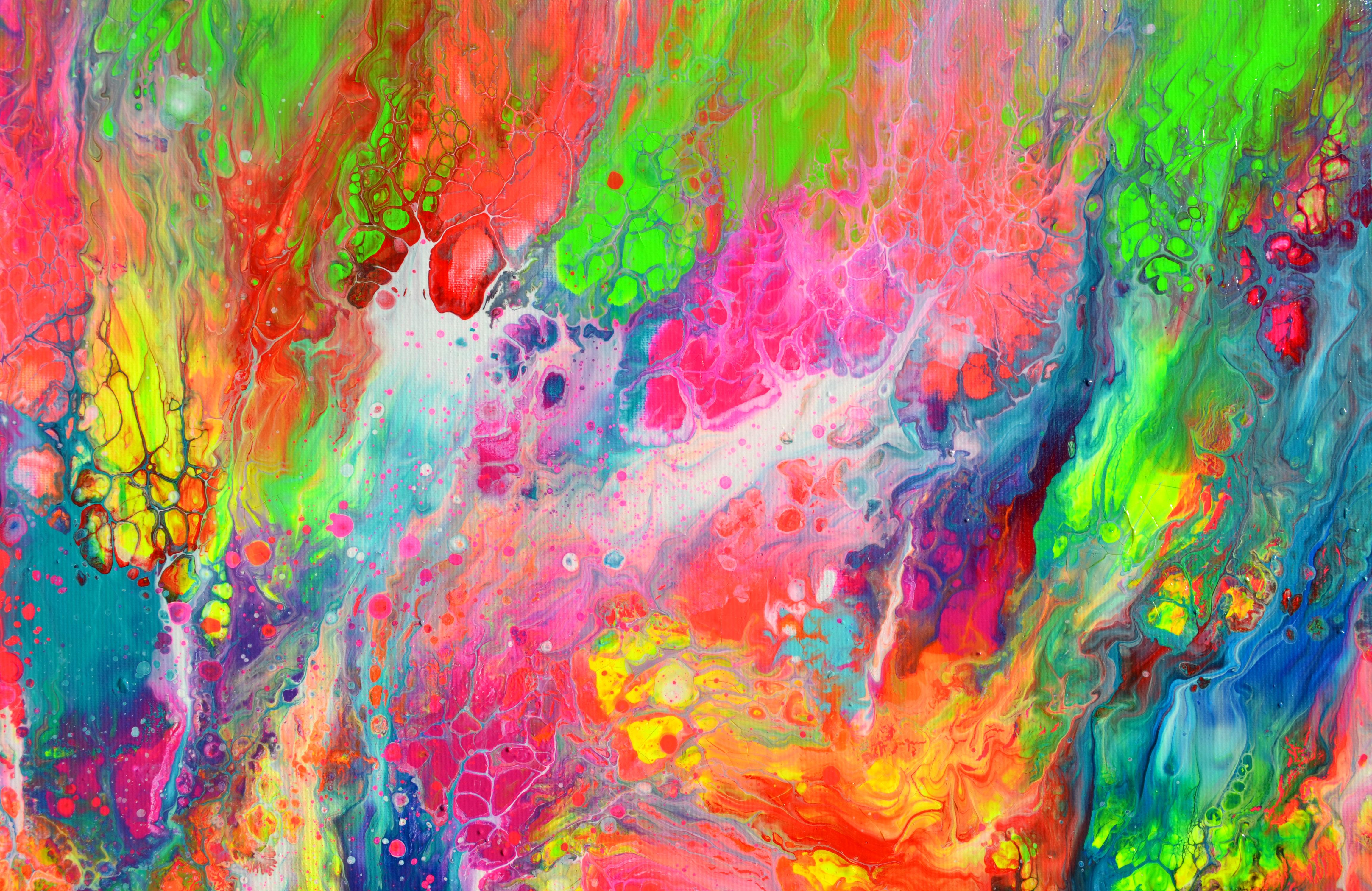 Fließende Energie 37- Große bunte Vivid abstrakte Malerei im Angebot 2