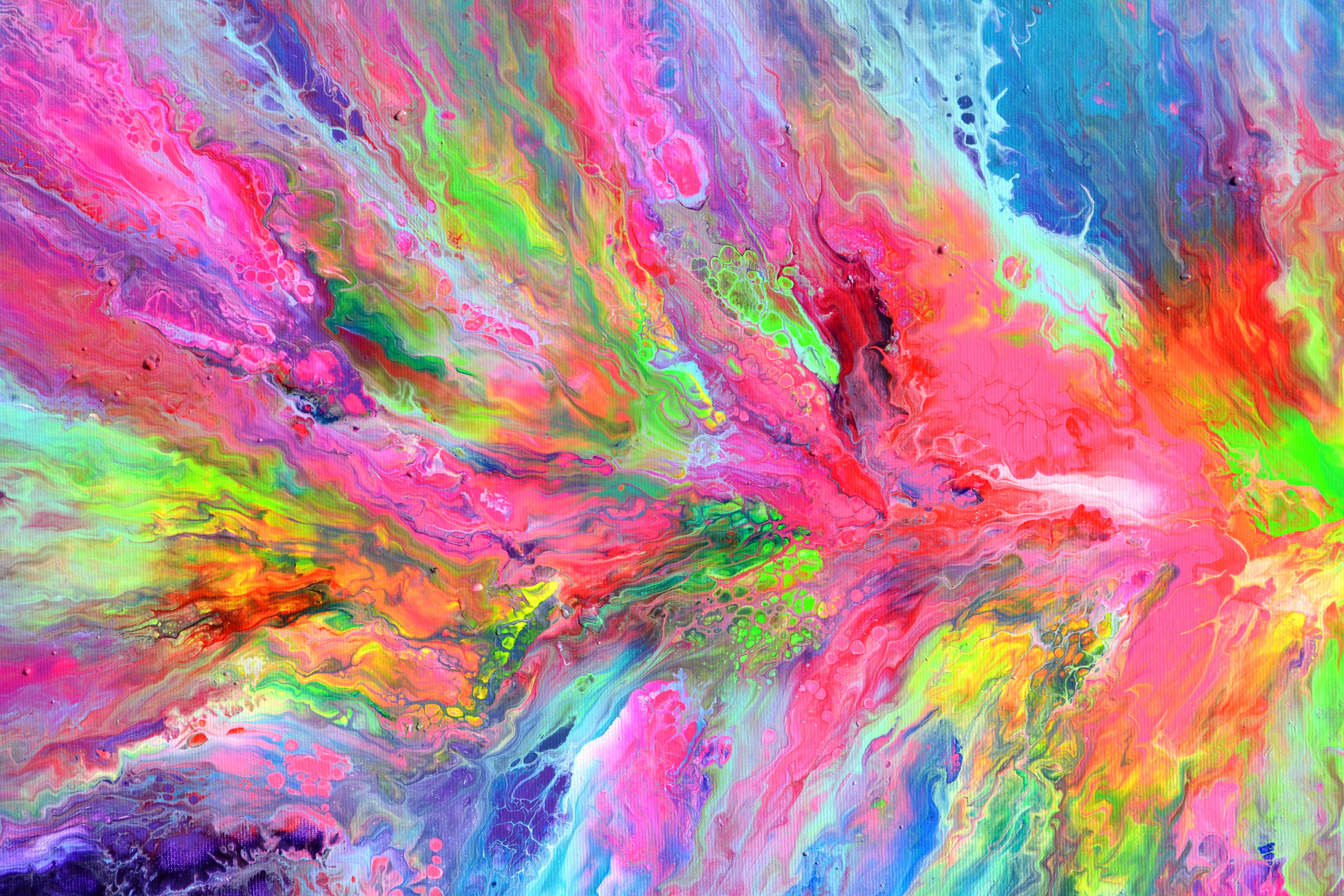 Flowing Energy 39- Large Colorful Vivid Abstract Painting For Sale 1