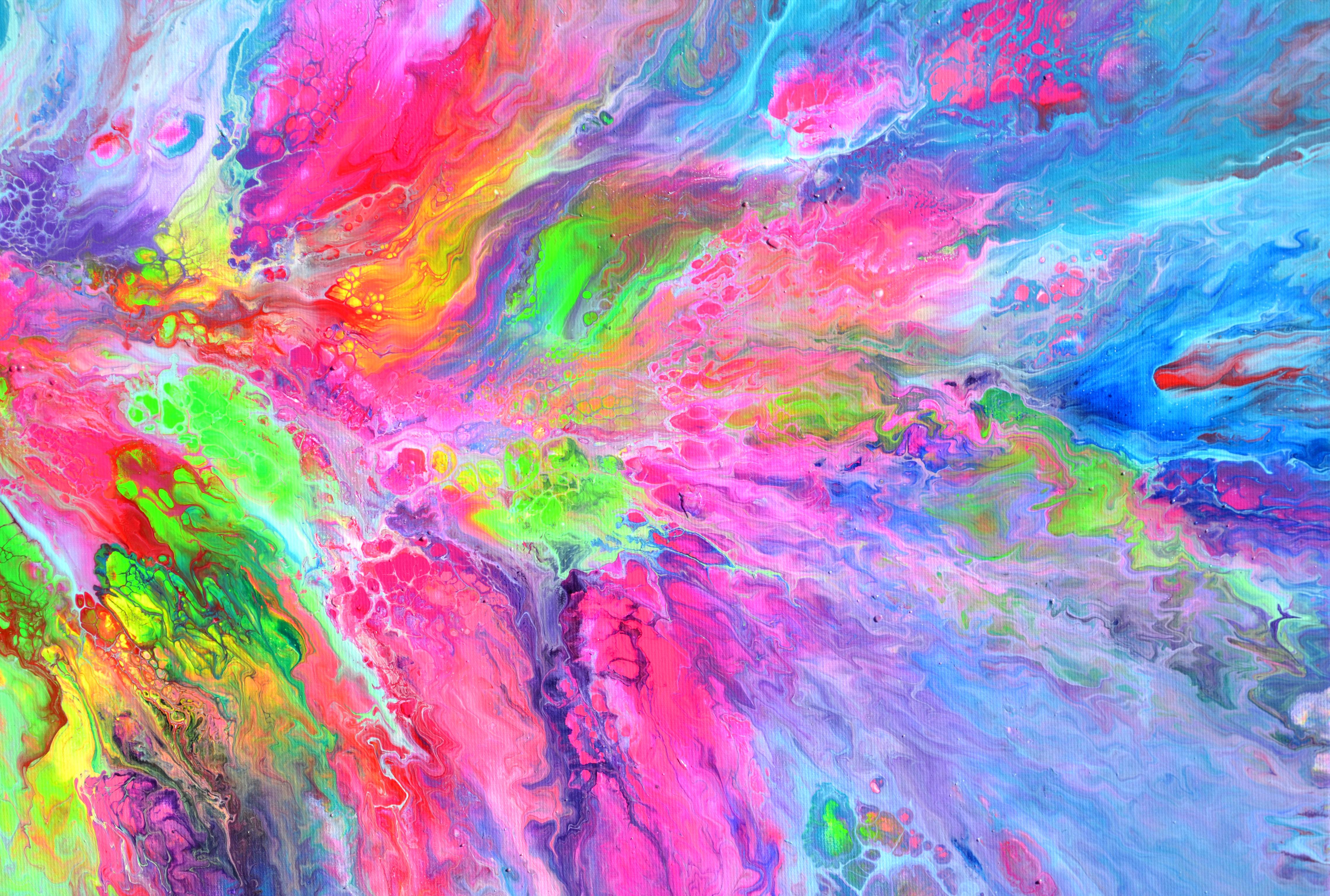 Flowing Energy 39- Large Colorful Vivid Abstract Painting For Sale 2