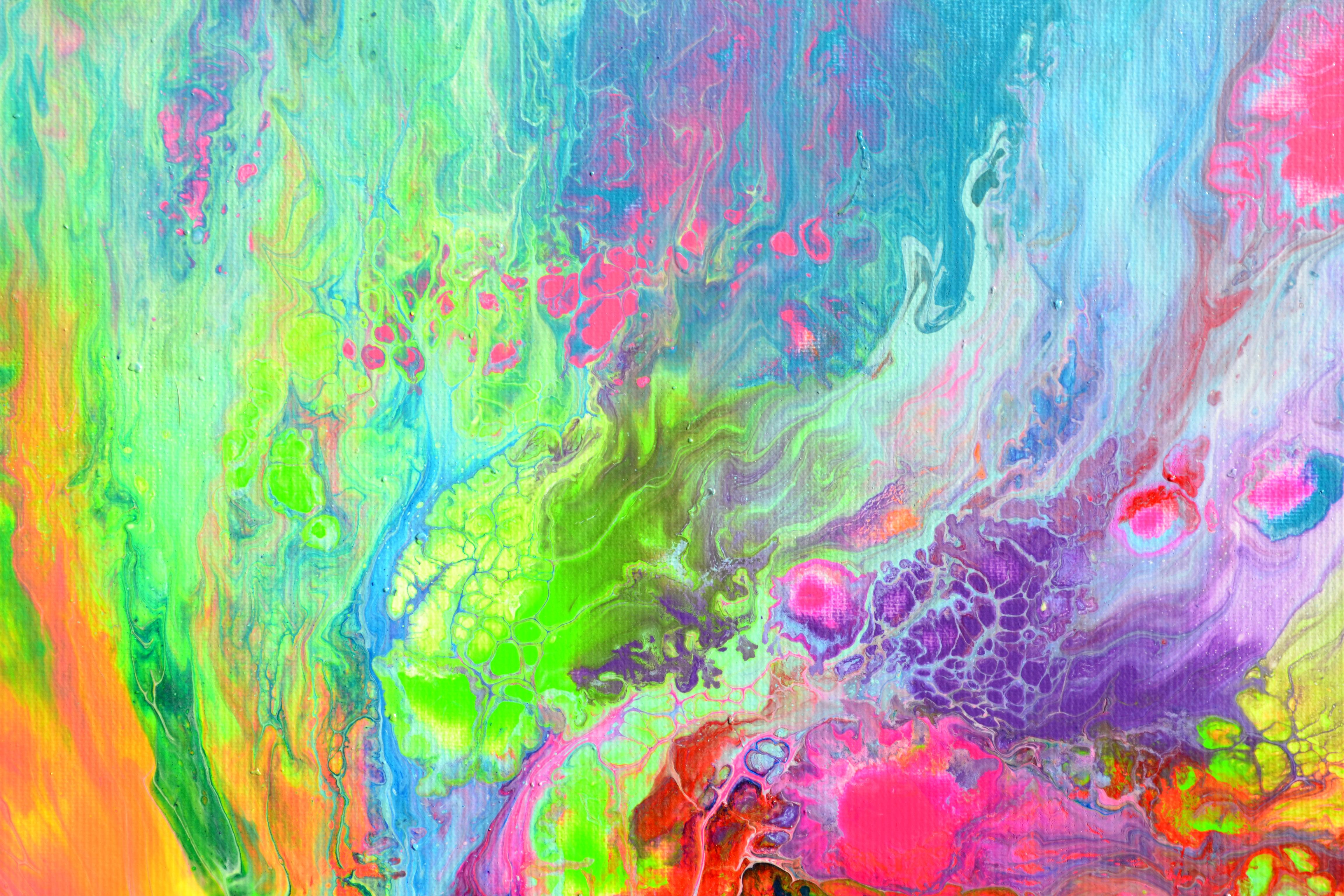 Flowing Energy 39- Large Colorful Vivid Abstract Painting For Sale 6