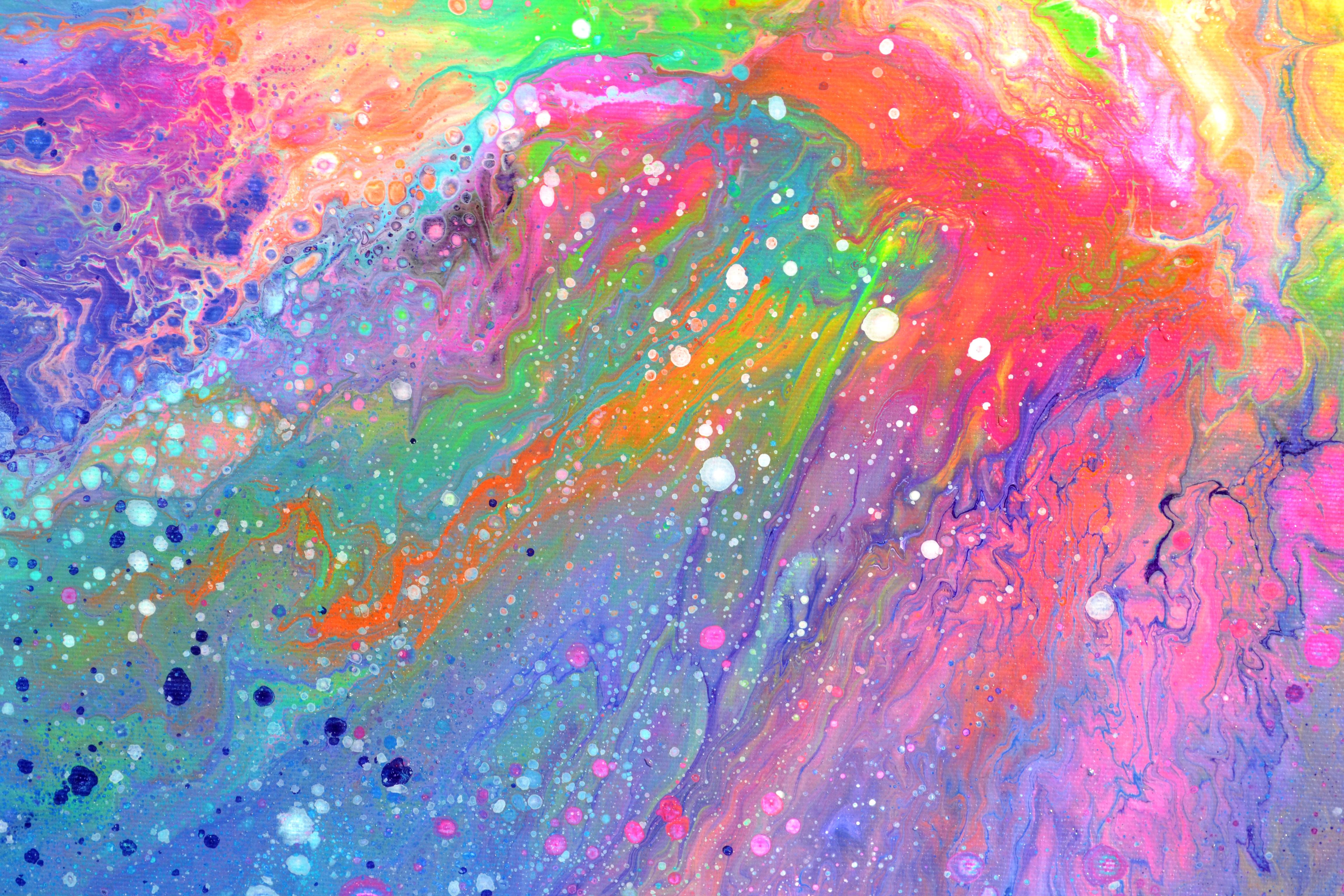 Flowing Energy 40 - Colorful Pouring Fluid Vivid Abstract Painting For Sale 3