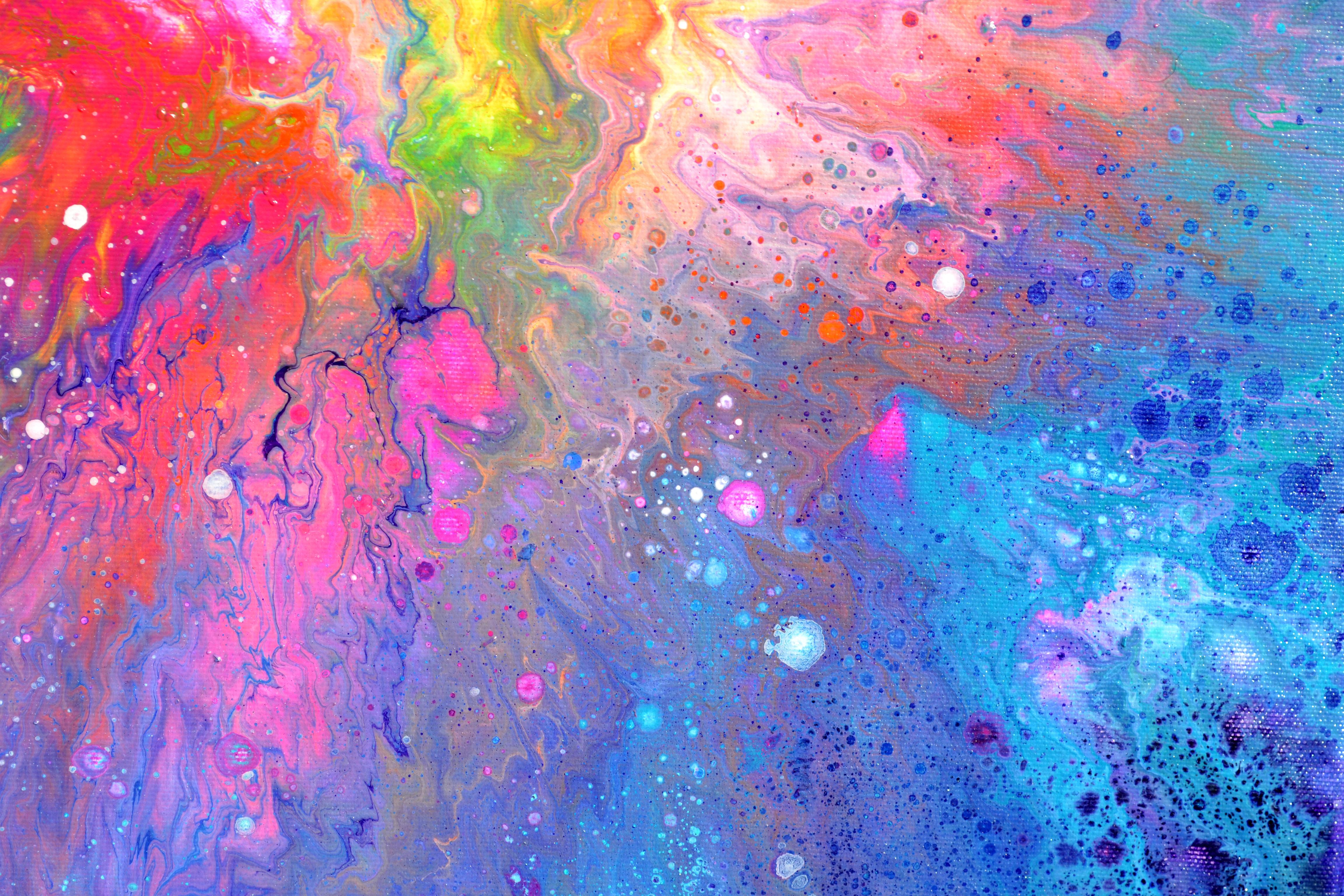 Flowing Energy 40 - Colorful Pouring Fluid Vivid Abstract Painting For Sale 4
