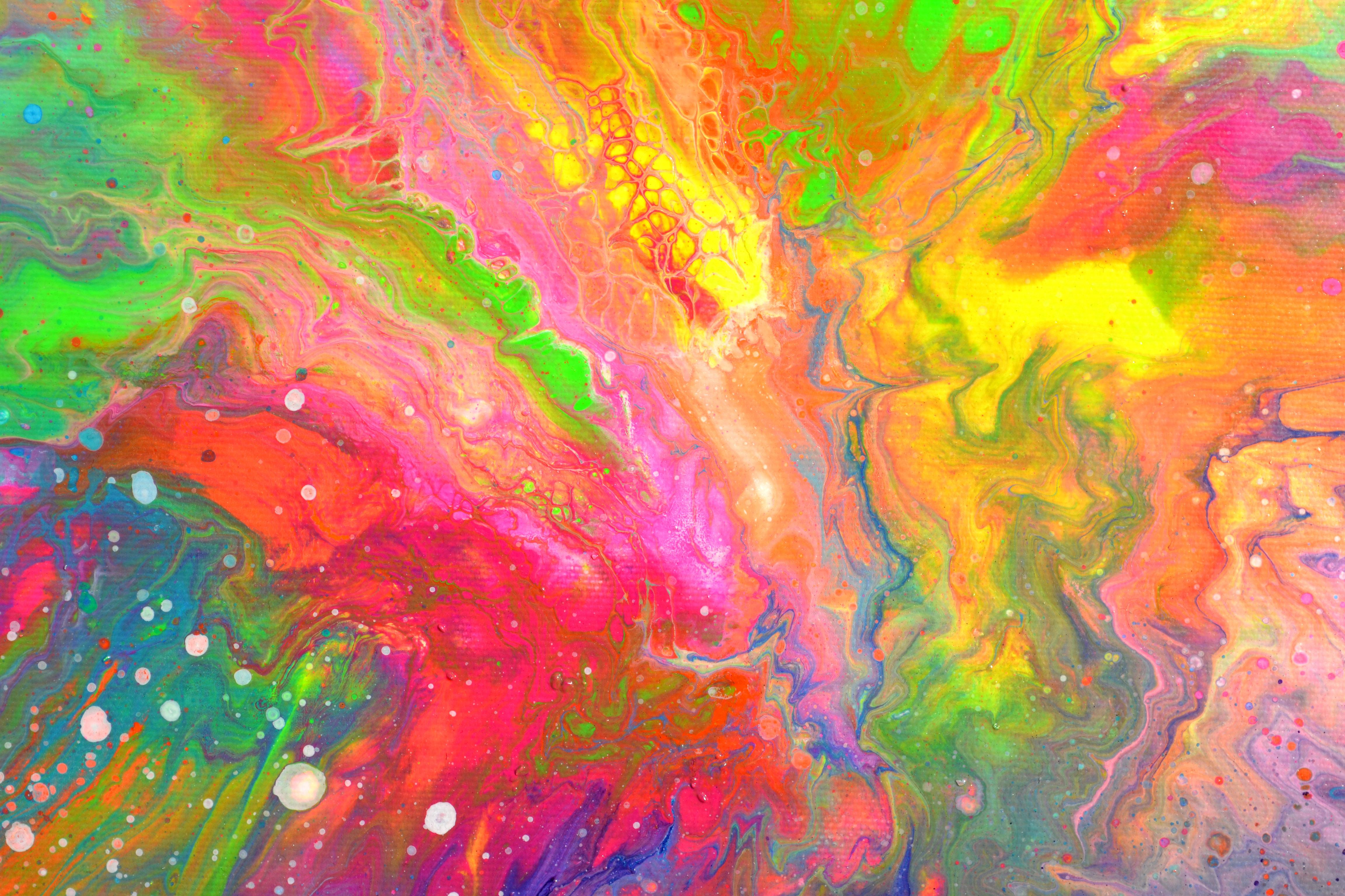 Flowing Energy 40 - Colorful Pouring Fluid Vivid Abstract Painting For Sale 5