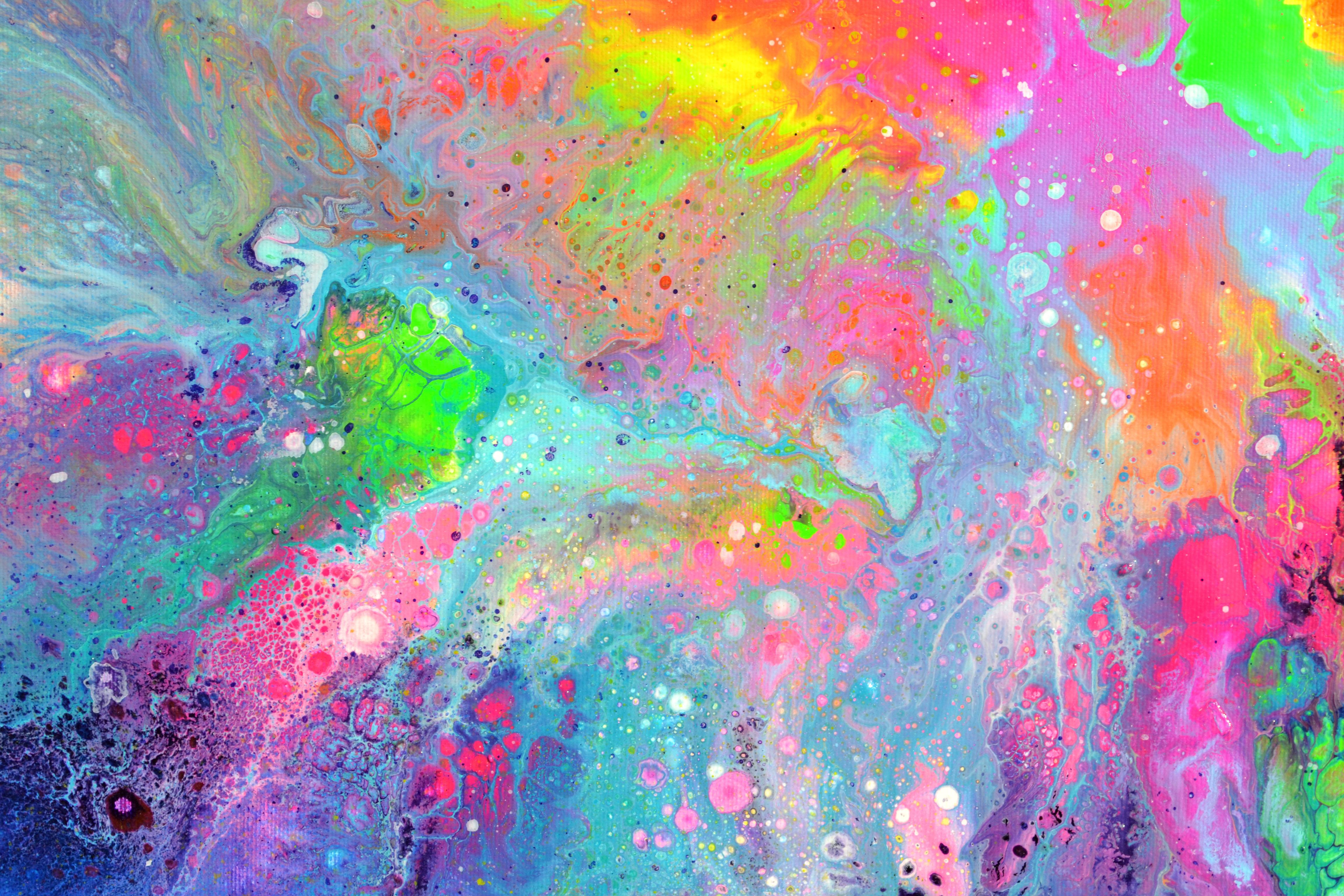 Flowing Energy 41 - Colorful Pouring Fluid Vivid Abstract Painting For Sale 1