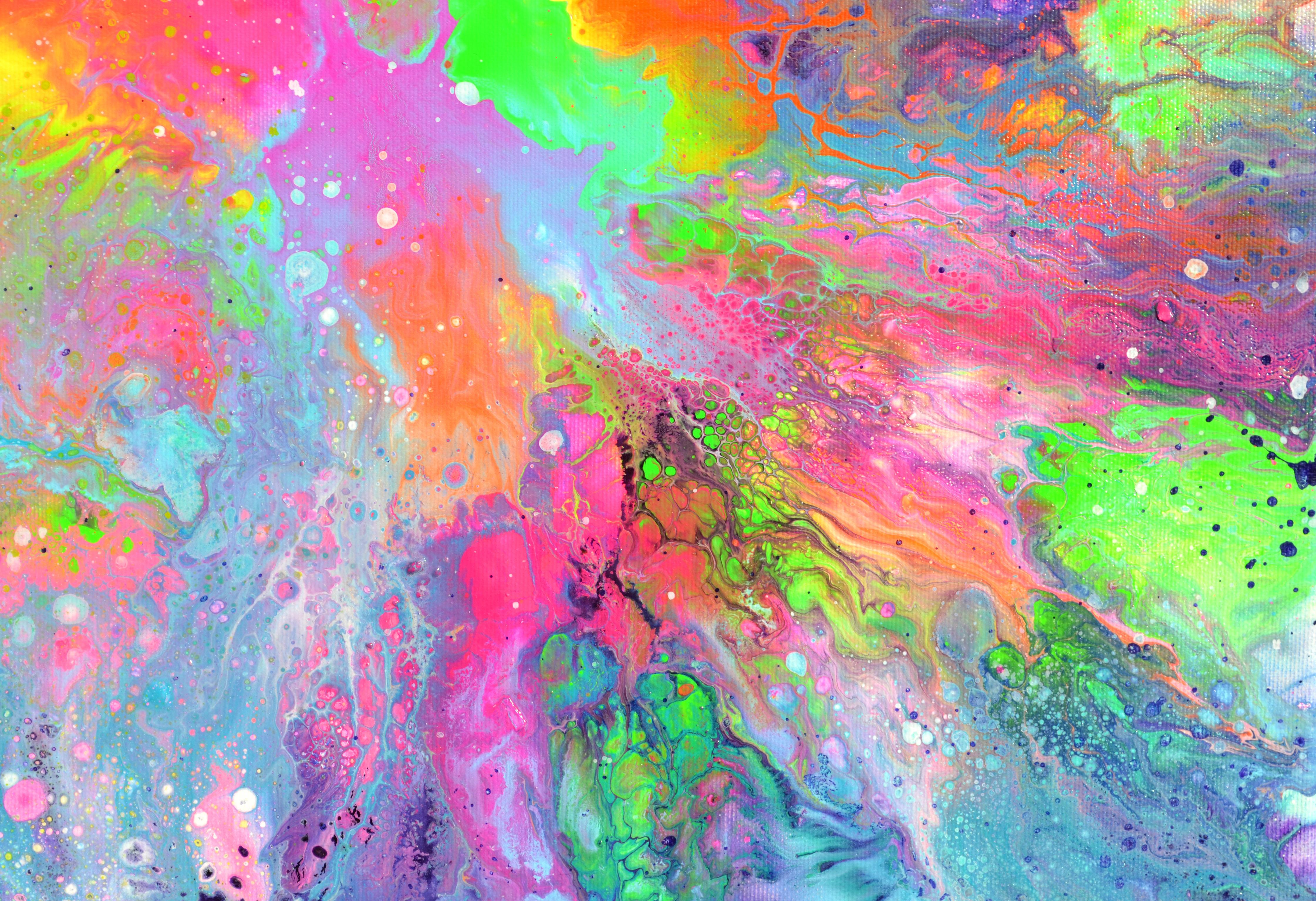 Flowing Energy 41 - Colorful Pouring Fluid Vivid Abstract Painting For Sale 2