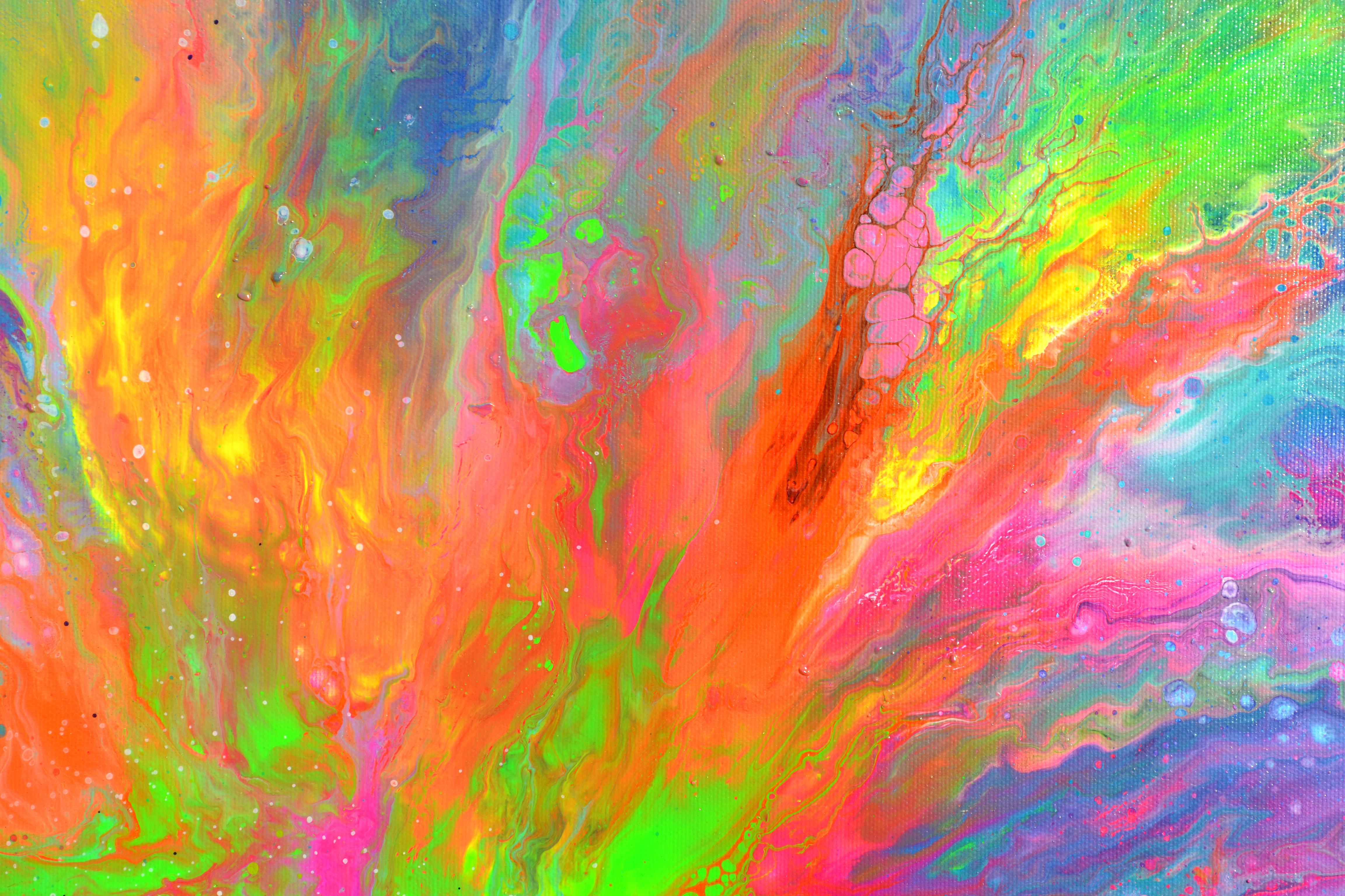 Flowing Energy 41 - Colorful Pouring Fluid Vivid Abstract Painting For Sale 3