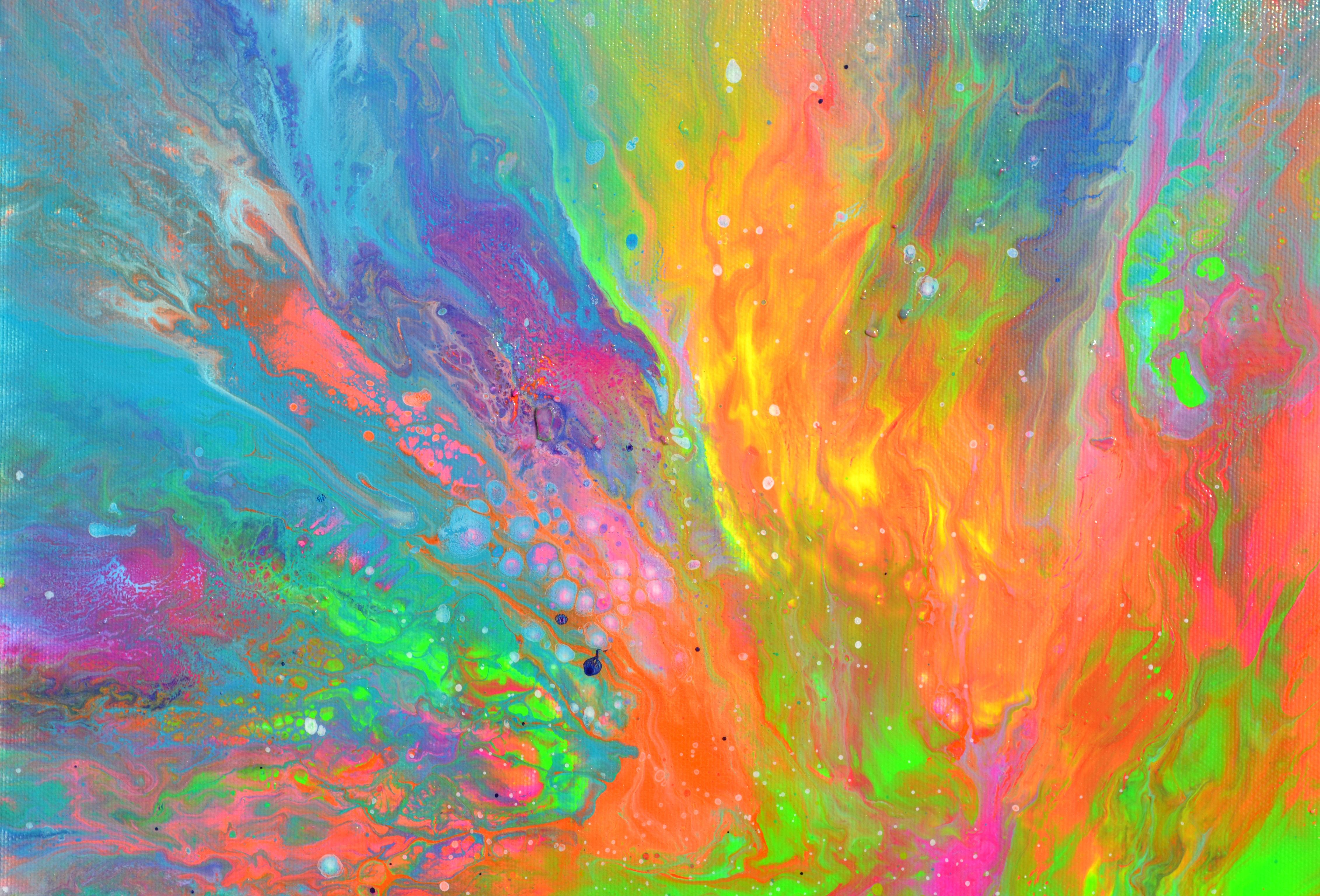 Flowing Energy 41 - Colorful Pouring Fluid Vivid Abstract Painting For Sale 4