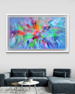 Flowing Energy 45 - Large Abstract Acrylic Painting, Signed, 2025, 140x80 cm