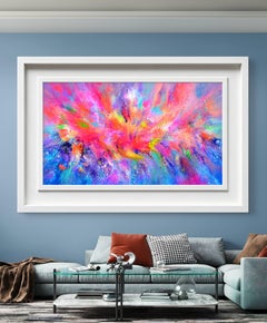 Flowing Energy 61 -  Large Abstract Acrylic Painting, Signed, 2025, 140x80 cm