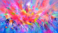 Flowing Energy 61 -  Large Abstract Acrylic Painting, Signed, 2025, 140x80 cm