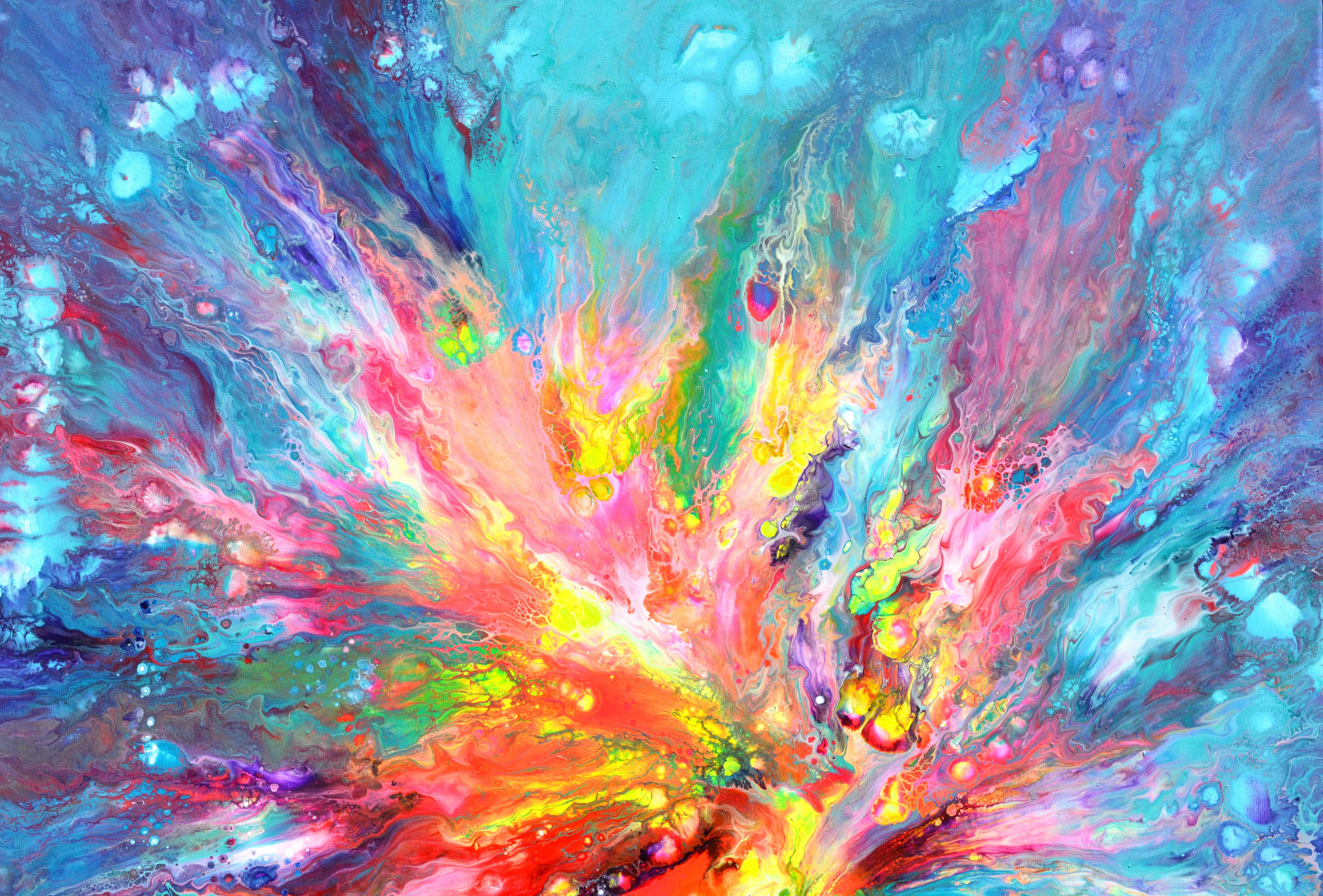 De bonnes vibrations - Abstrait Painting par SOOS TIBERIU