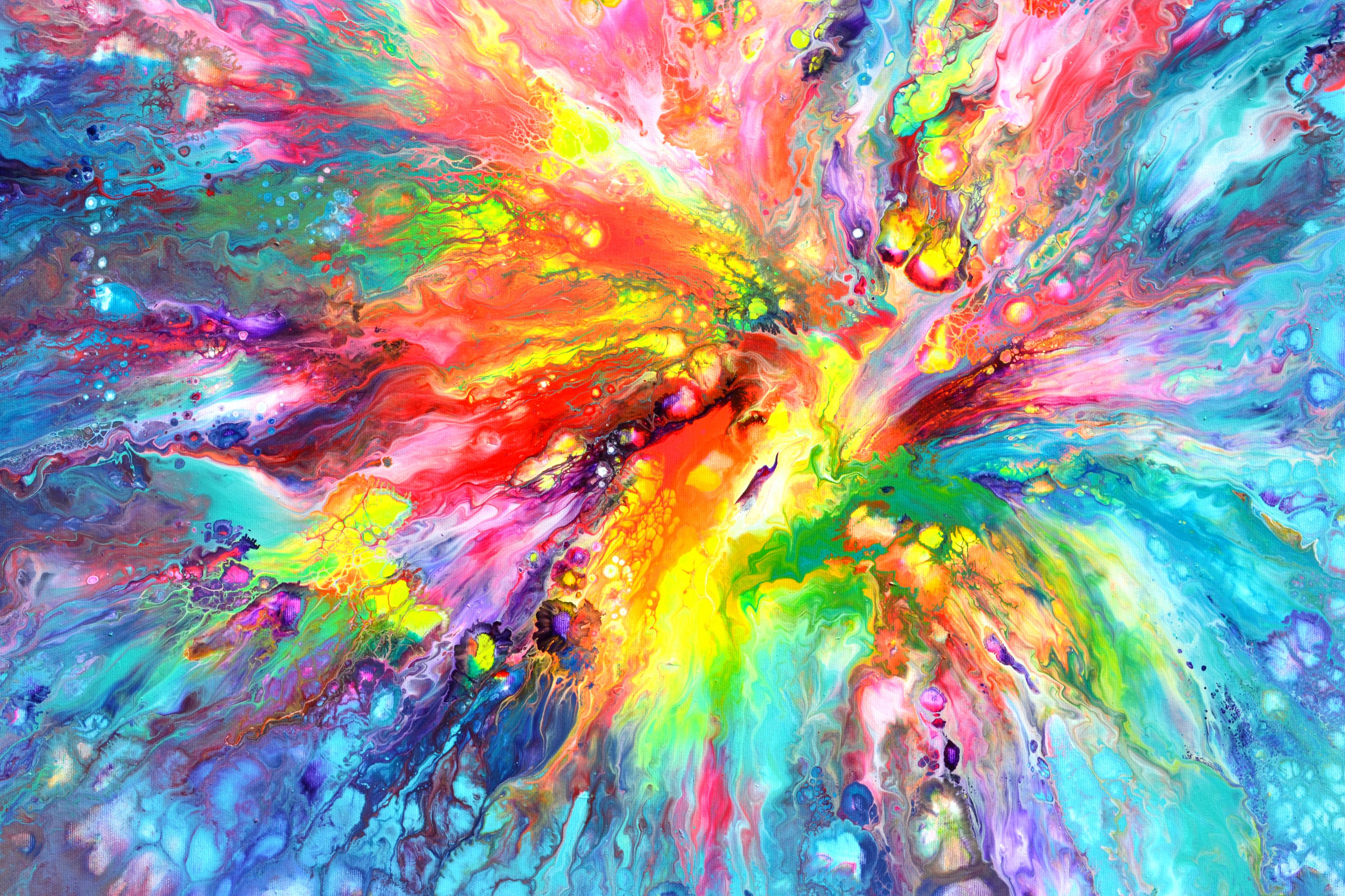 De bonnes vibrations - Bleu Interior Painting par SOOS TIBERIU