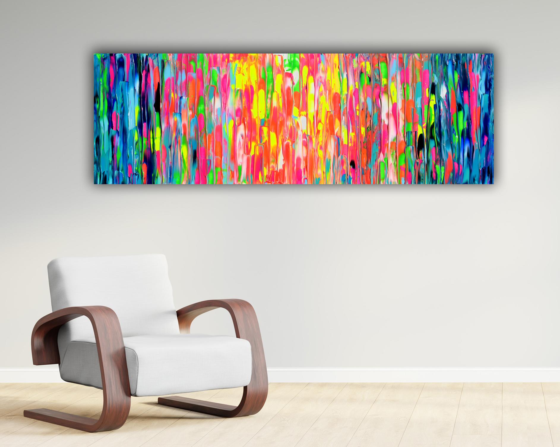 Gitane à Paris IV Grand relief coloré Palette Couteau Peinture abstraite - Painting de SOOS TIBERIU