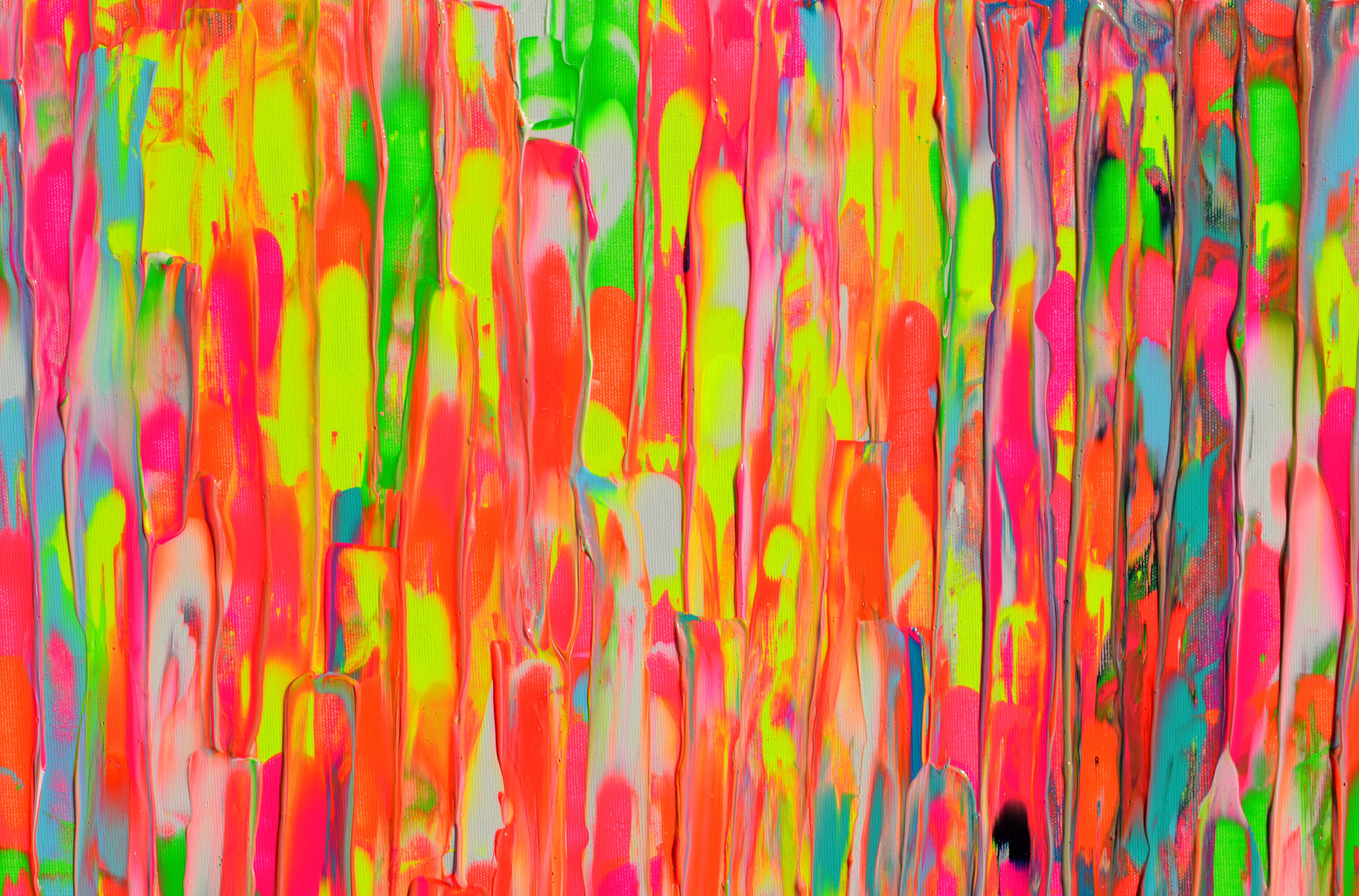 Gitane à Paris IV Grand relief coloré Palette Couteau Peinture abstraite - Abstrait Painting par SOOS TIBERIU