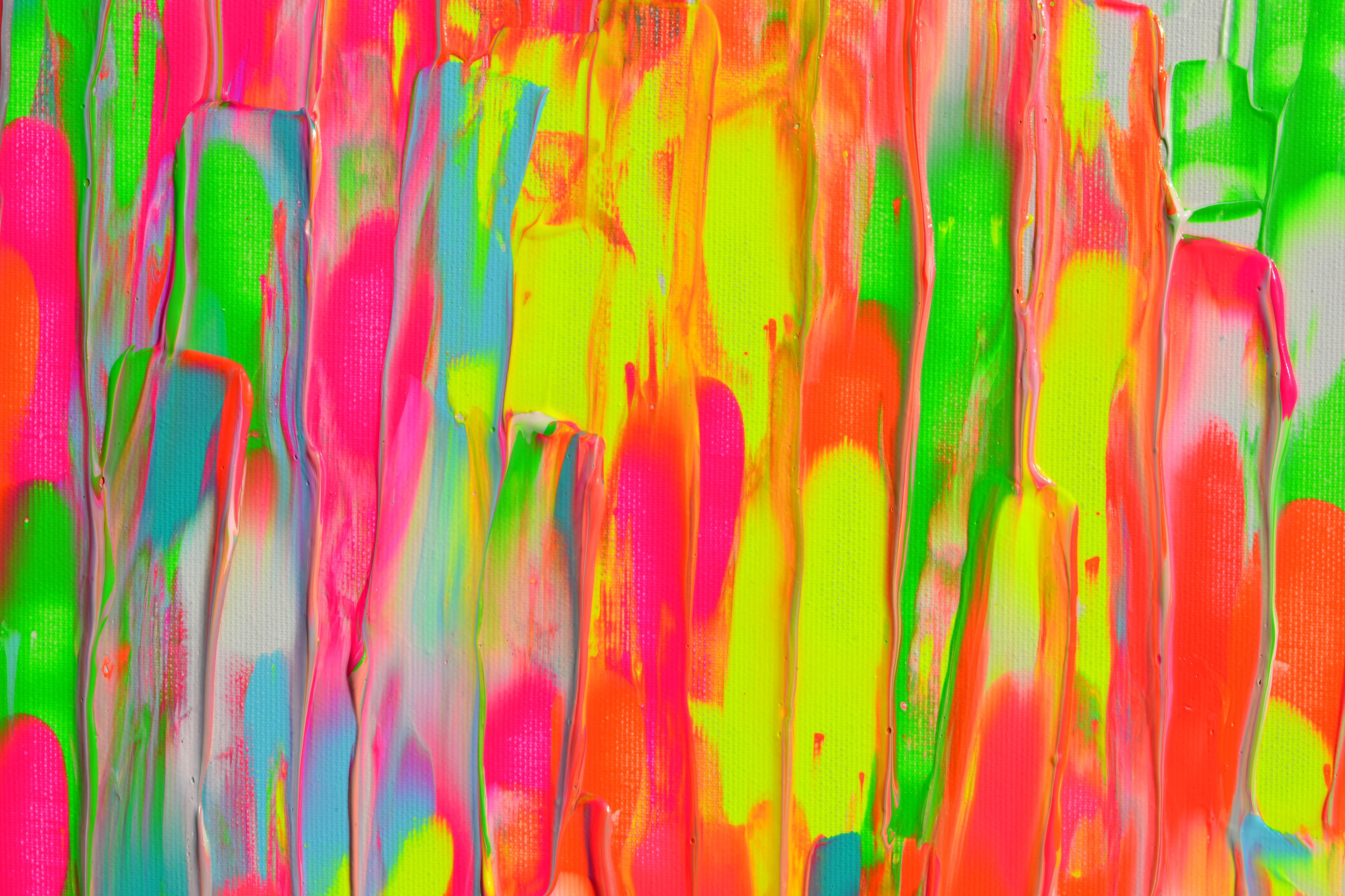 Gitane à Paris IV Grand relief coloré Palette Couteau Peinture abstraite en vente 4