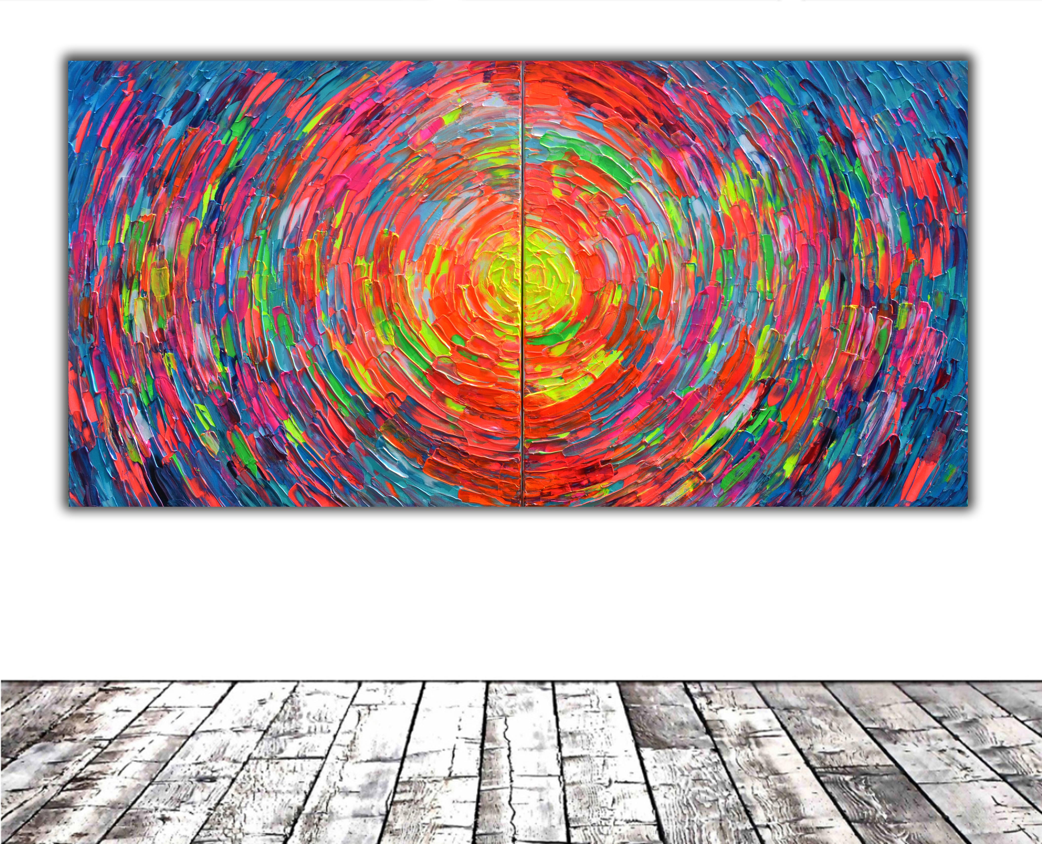 Gypsy Skirt Rounded VIII - Large Colorful Relief Pallet Knife Abstract Painting 1