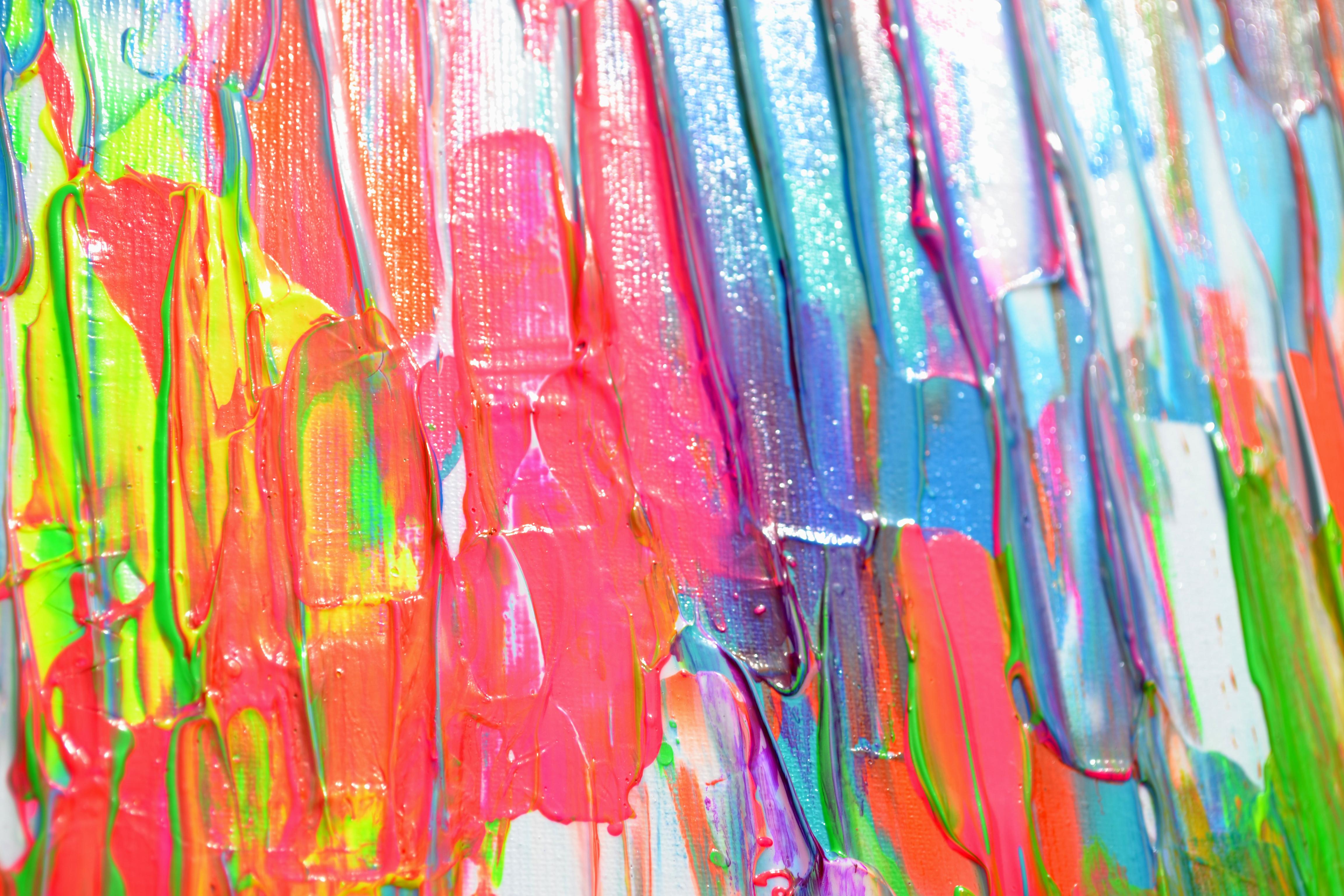 Happy Gypsy Dance 18 - Grand couteau à palette texturé et coloré, peinture abstraite en vente 6