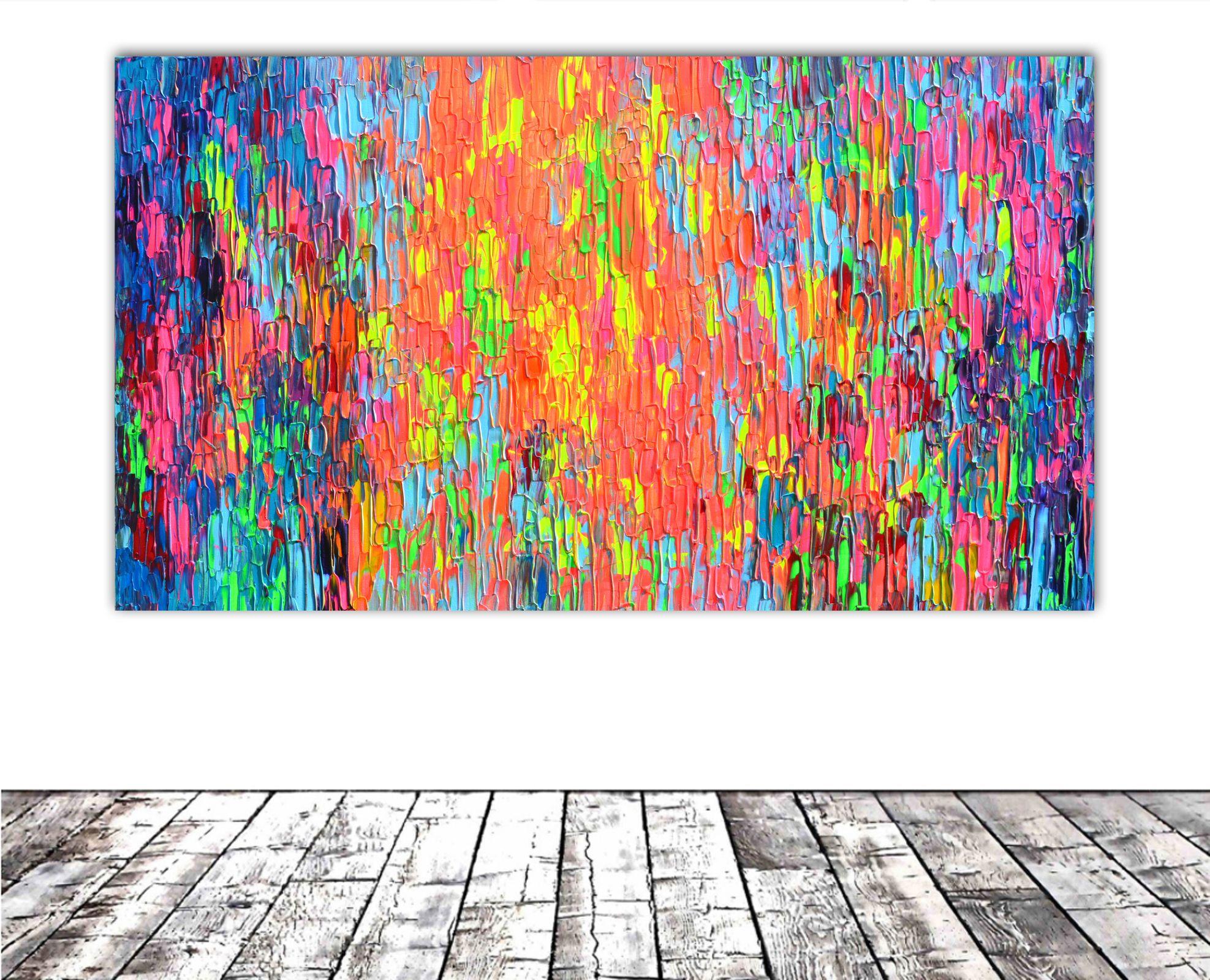 Happy Gypsy Dance 22, Painting, Acrylic on Canvas - Pink Abstract Painting by SOOS TIBERIU