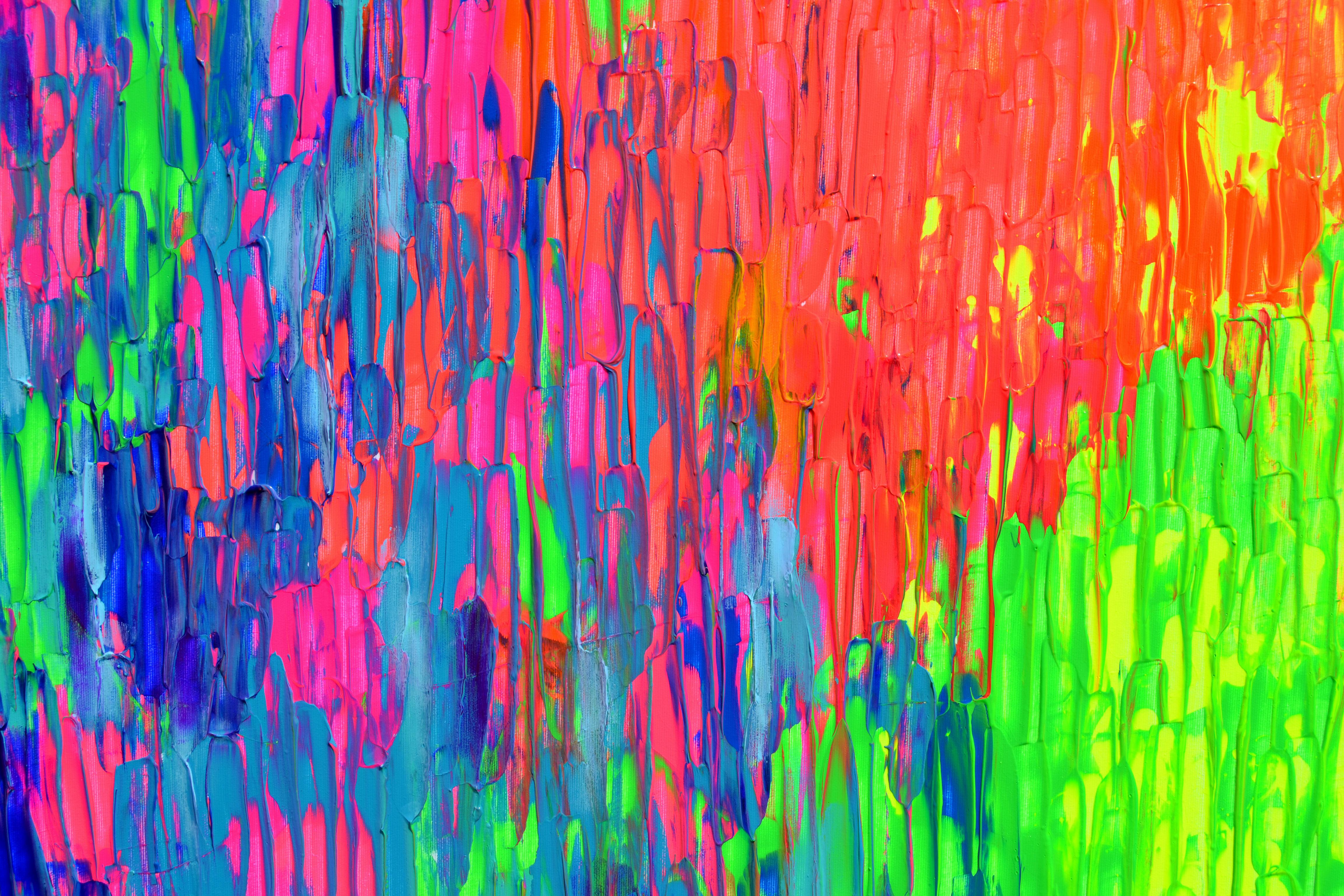 Happy Gypsy Dance 23 grand couteau à palette texturé, peinture abstraite colorée en vente 5
