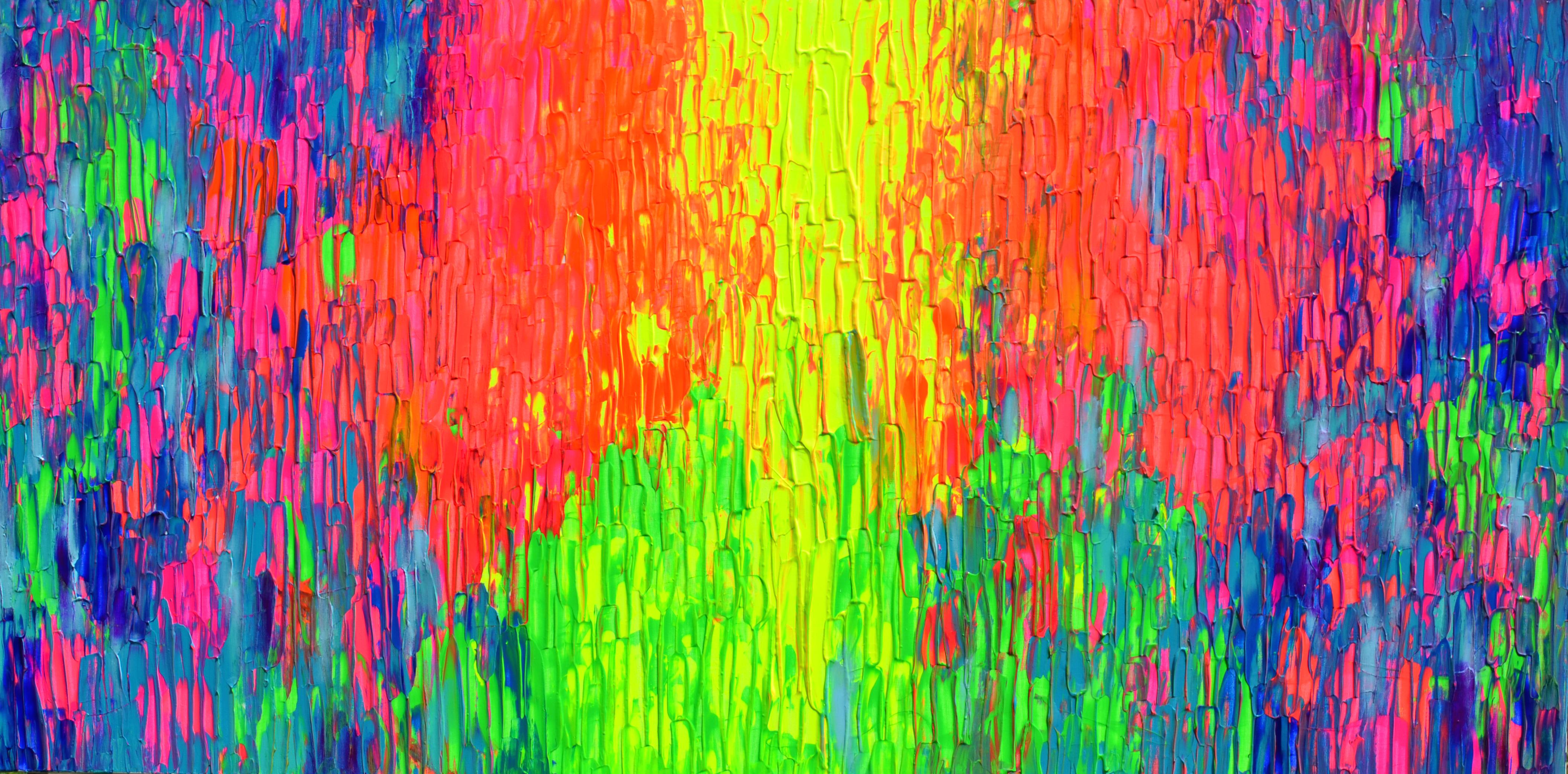 Interior Painting SOOS TIBERIU - Happy Gypsy Dance 23 grand couteau à palette texturé, peinture abstraite colorée