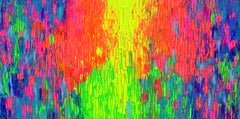 Danza gitana feliz 23 Pintura abstracta colorida con textura de cuchillo de paleta grande