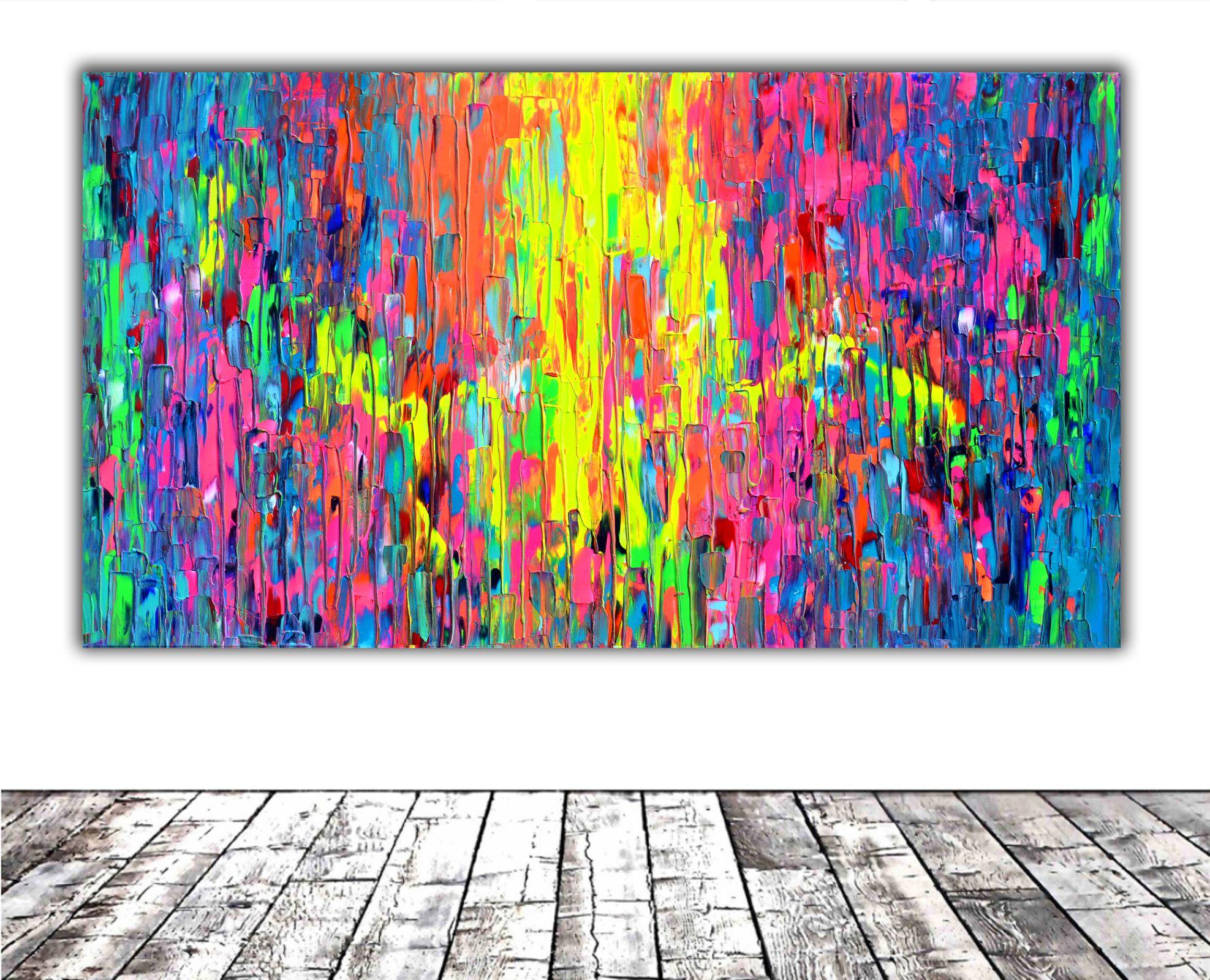 Happy Gypsy Dance 24, Painting, Acrylic on Canvas - Pink Abstract Painting by SOOS TIBERIU