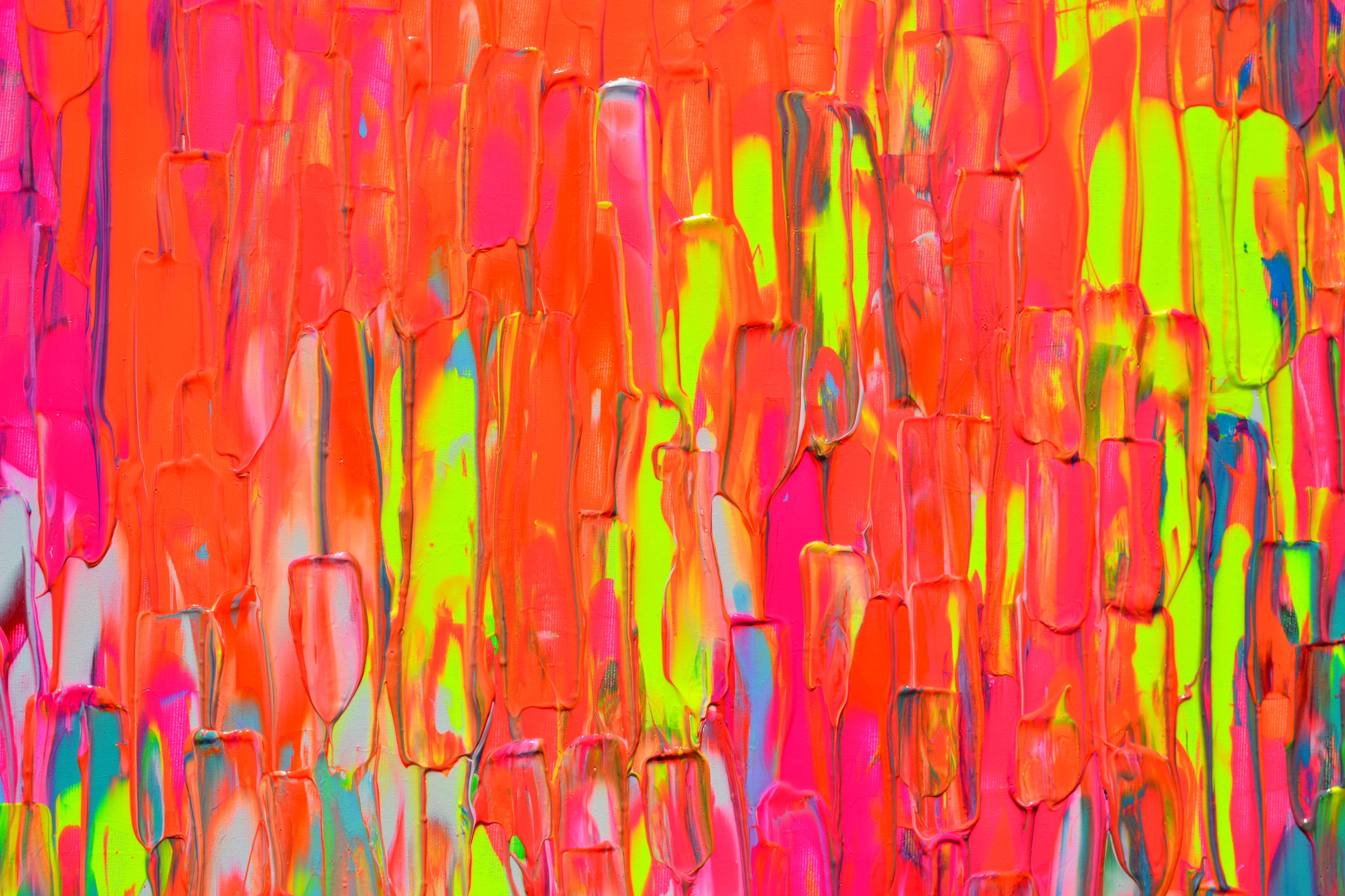 Ein sehr schönes großes, farbenfrohes abstraktes Gemälde mit vielen Neon-Nuancen, stark strukturiert, lebendig und emotional.
HÄNGEFERTIG - GALERIEQUALITÄT
Es geht um Farben, Glück und Freiheit!
Abmessungen: 140x80X4 cm - 55,12x31,5x1,6 Zoll.
Einige