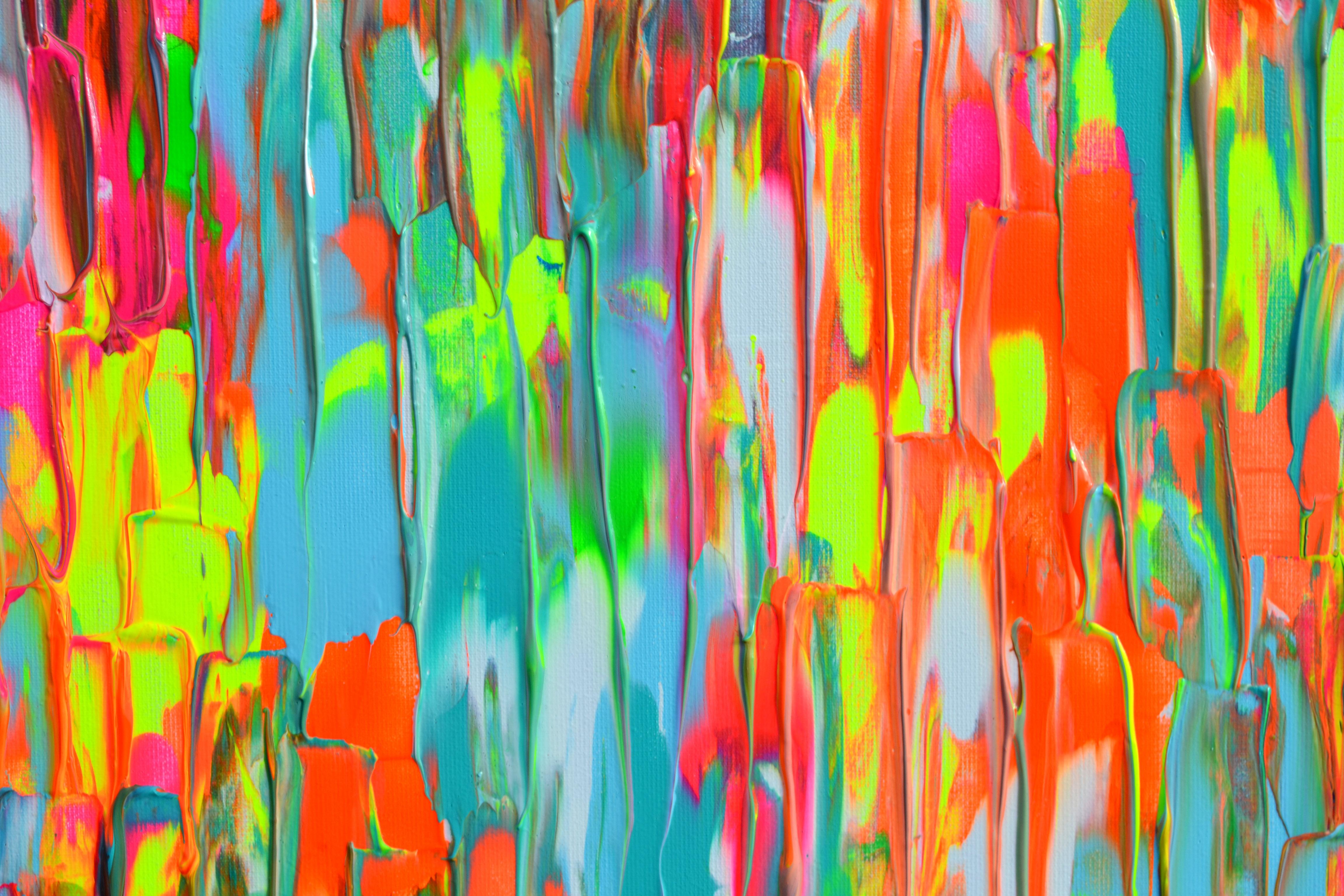 Happy Gypsy Dance XXXIII grand couteau à palette texturé, peinture abstraite colorée en vente 5