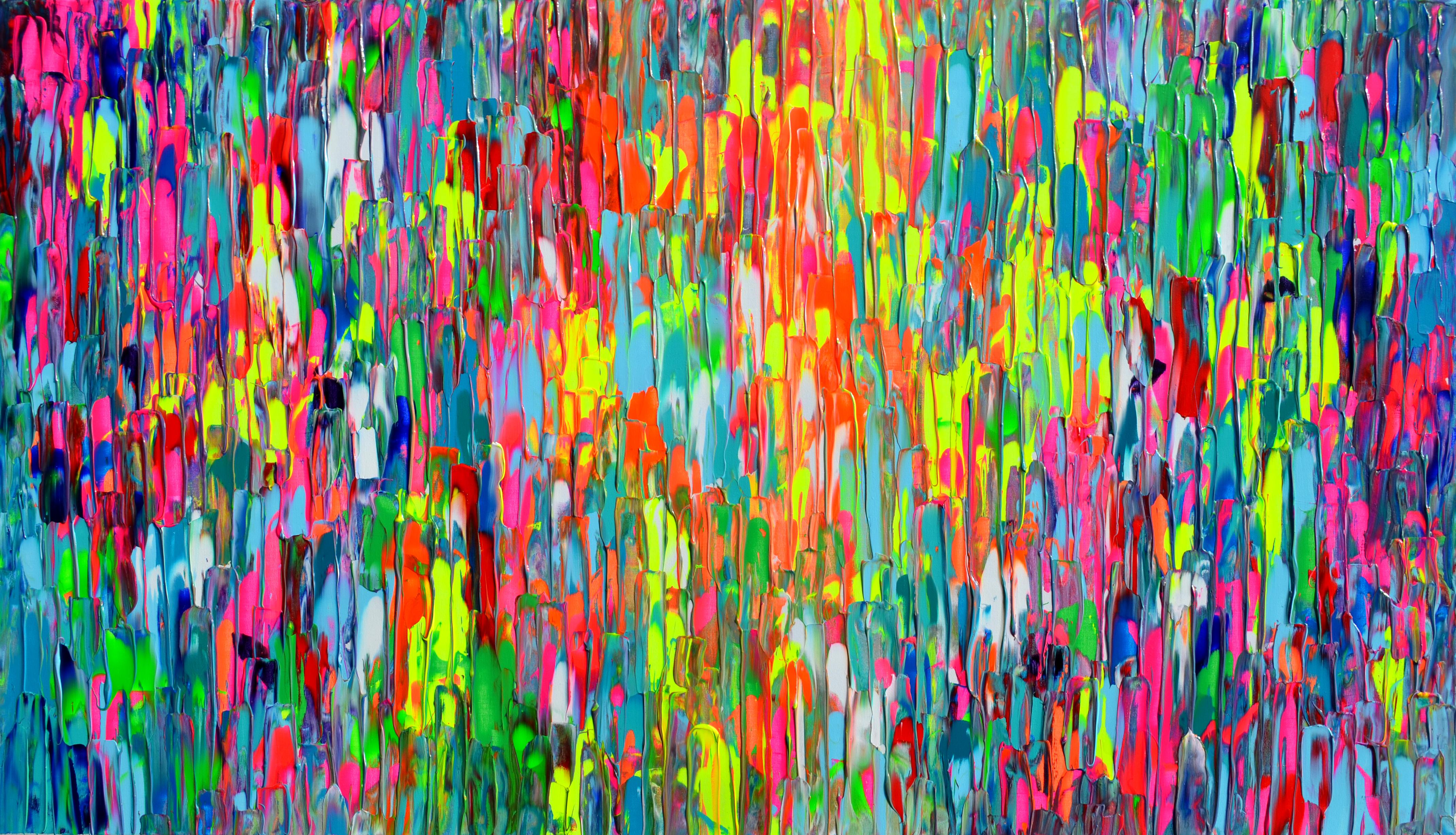 Interior Painting SOOS TIBERIU - Happy Gypsy Dance XXXIII grand couteau à palette texturé, peinture abstraite colorée