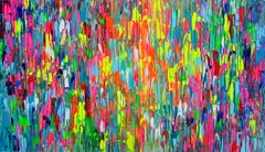 Used Happy Gypsy Dance XXXIII Large Pallet Knife Textured Colorful Abstract Painting