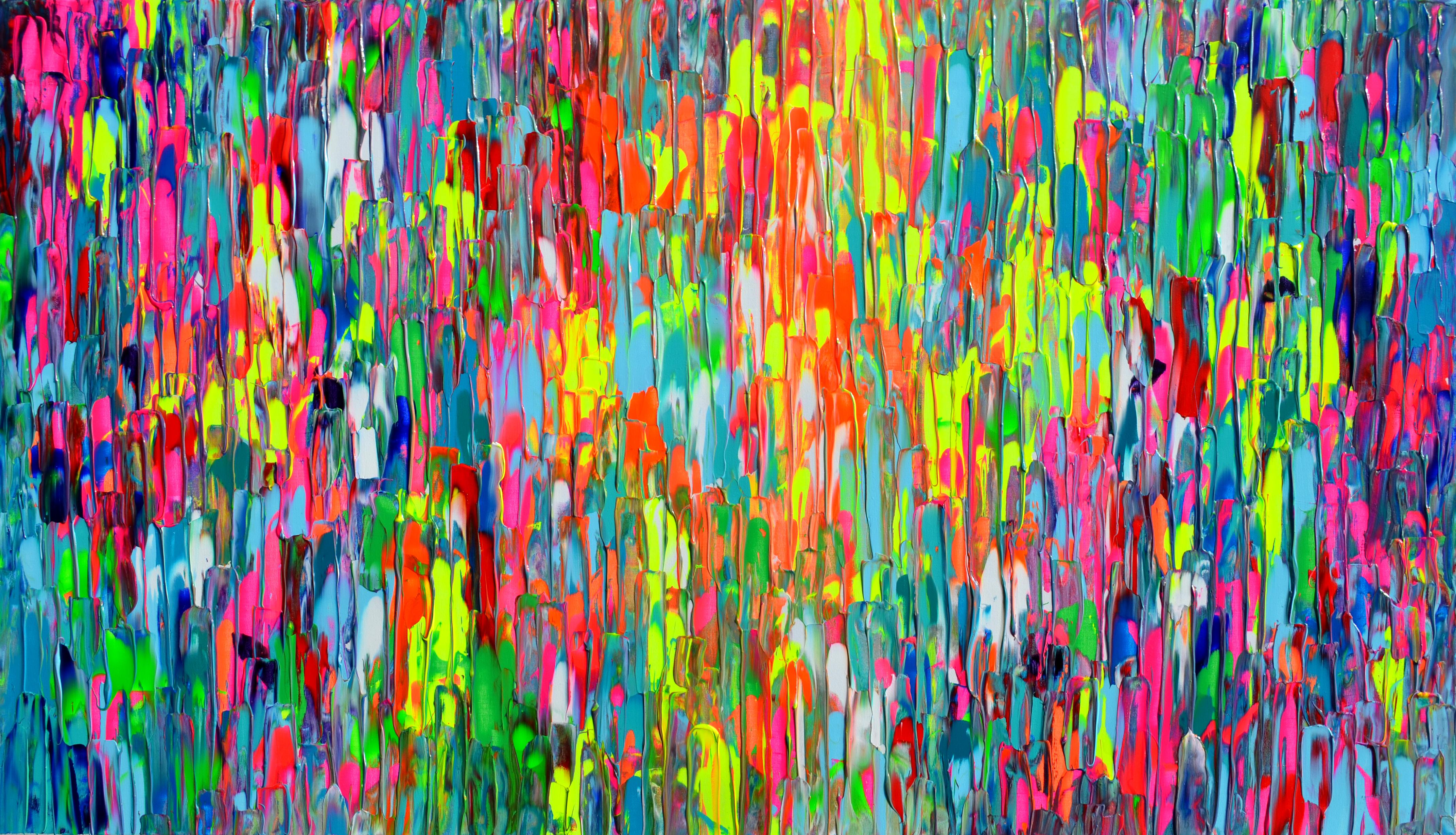 Abstract Painting SOOS TIBERIU - Danse gitane joyeuse XXXIII Grand couteau à palette Peinture abstraite colorée 2