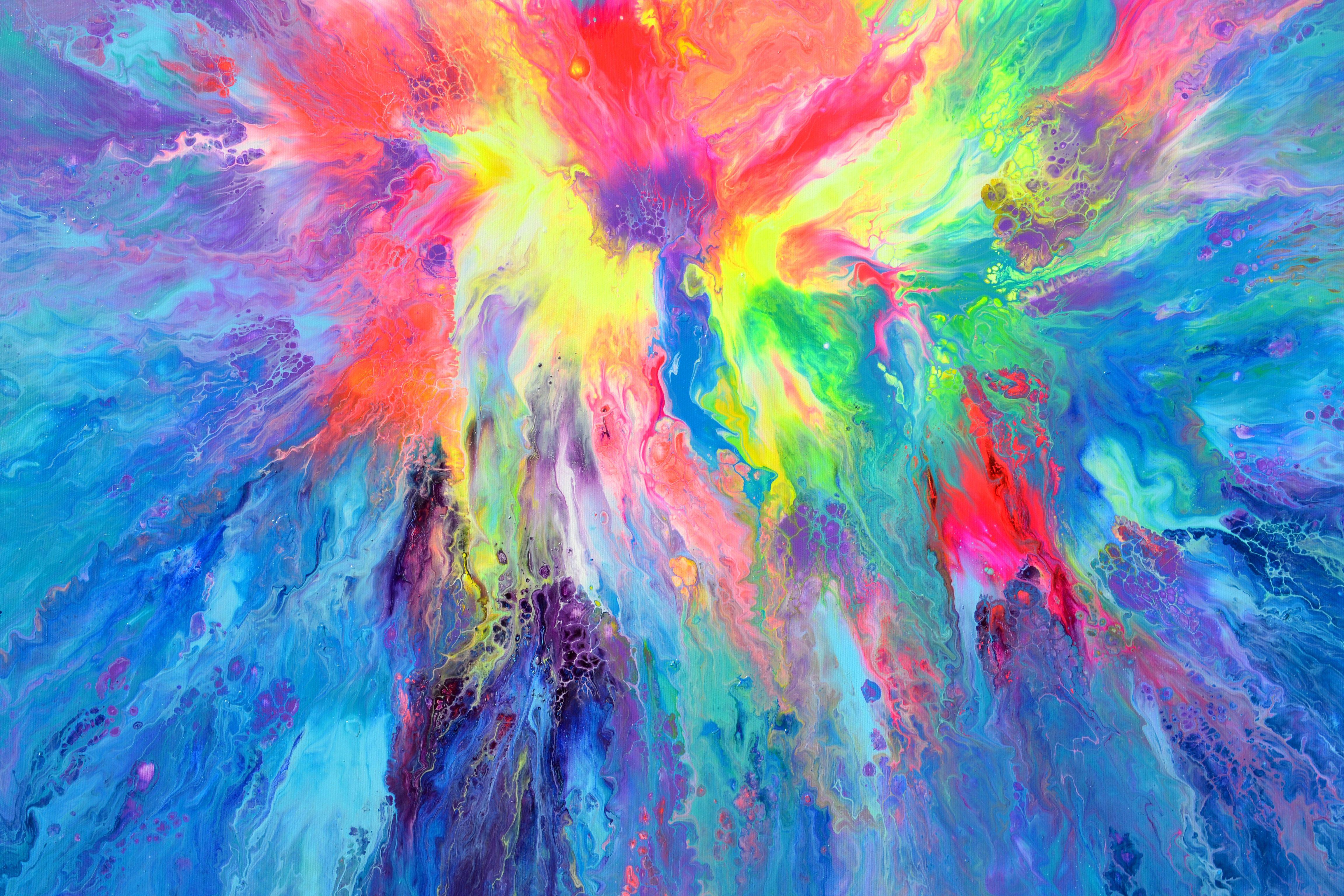 Armonia Felice XXXV, Pittura, Acrilico su tela - Abstract Painting Viola di SOOS TIBERIU