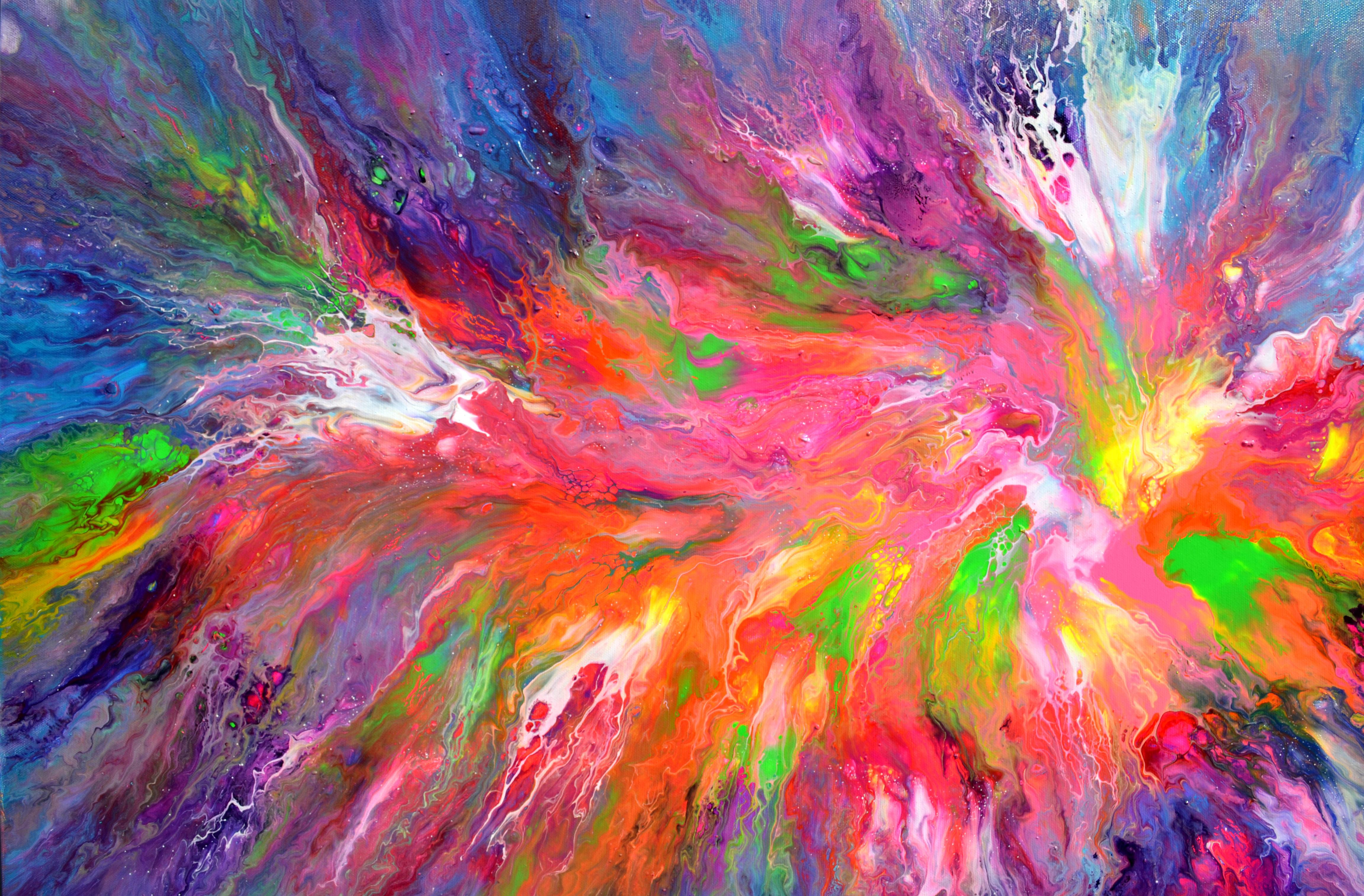Happy Harmony XXXVIII - Pink Abstract Painting by SOOS TIBERIU