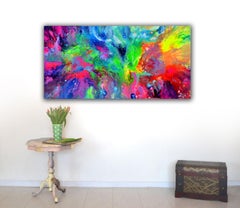 Heartbeat 2 Abstract Painting, Acrylic on Canvas, Signed, 2010+