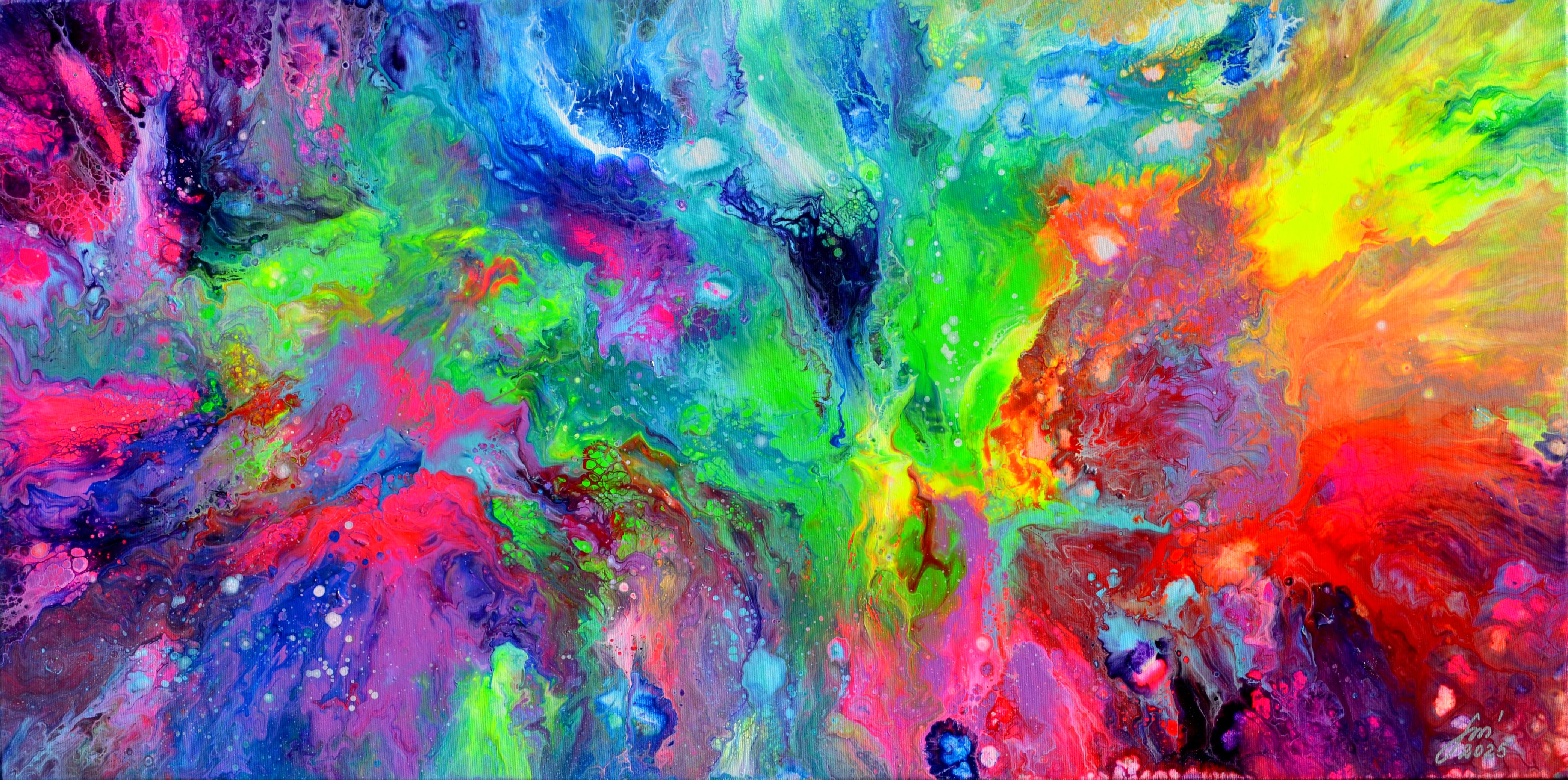 Interior Painting de SOOS TIBERIU - Heartbeat 2 40x20 inches Abstract Painting