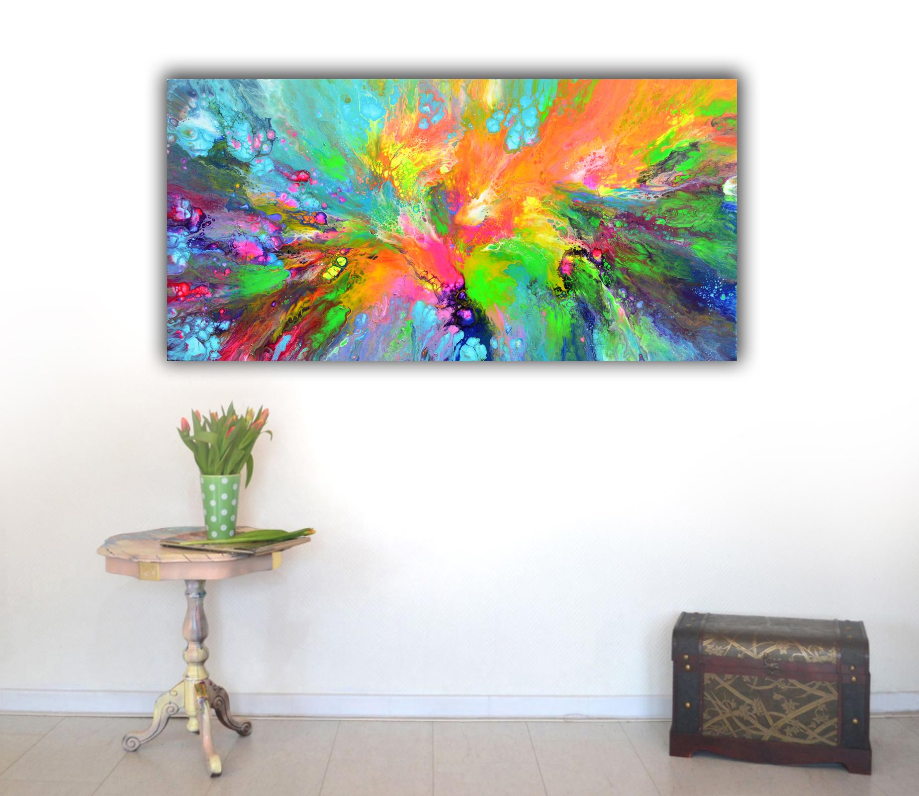 Battito del cuore 40x20 pollici Pittura astratta - Painting di SOOS TIBERIU