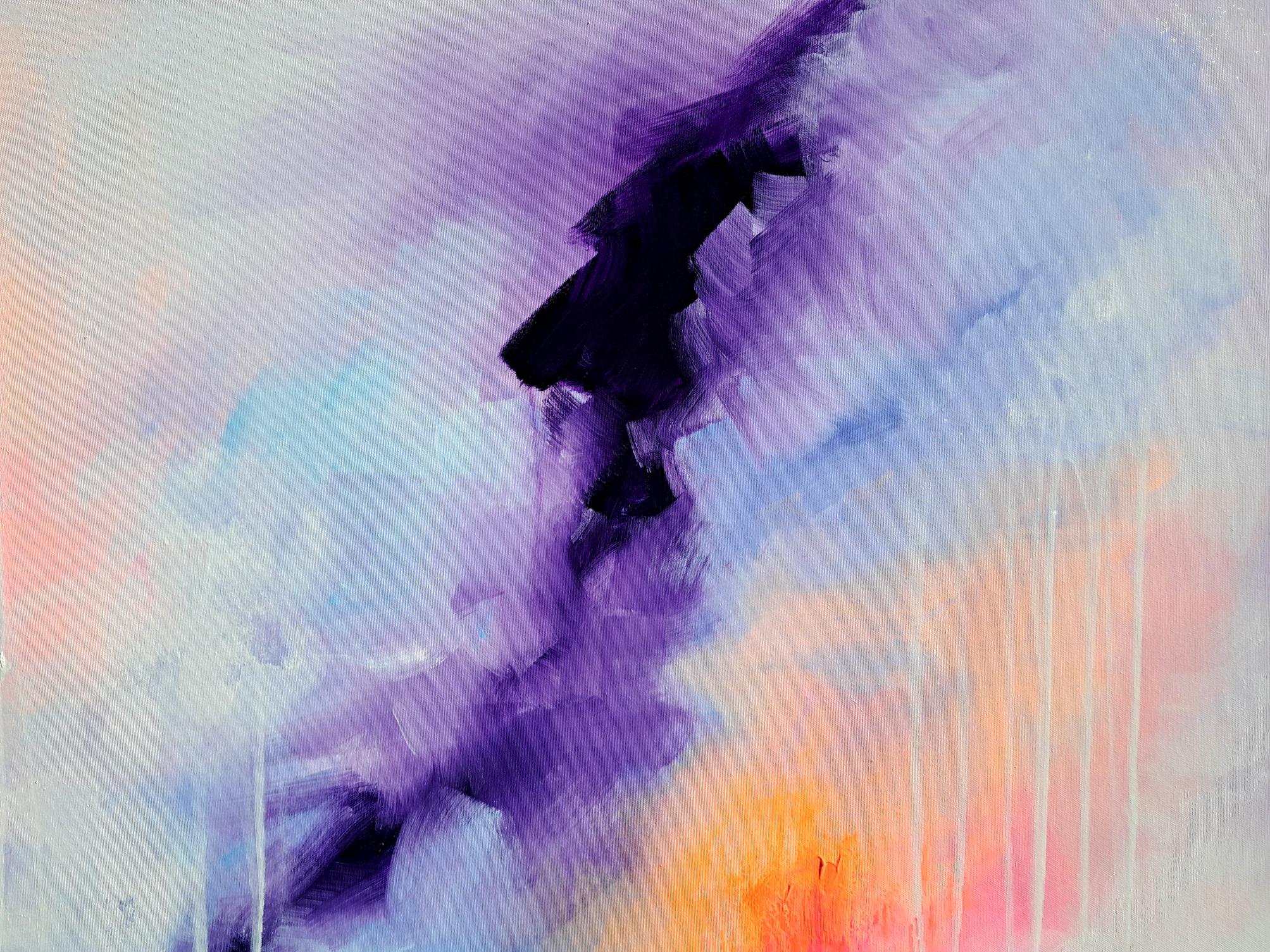 Paz interior - Pintura abstracta grande - Abstract Painting Gris de SOOS TIBERIU