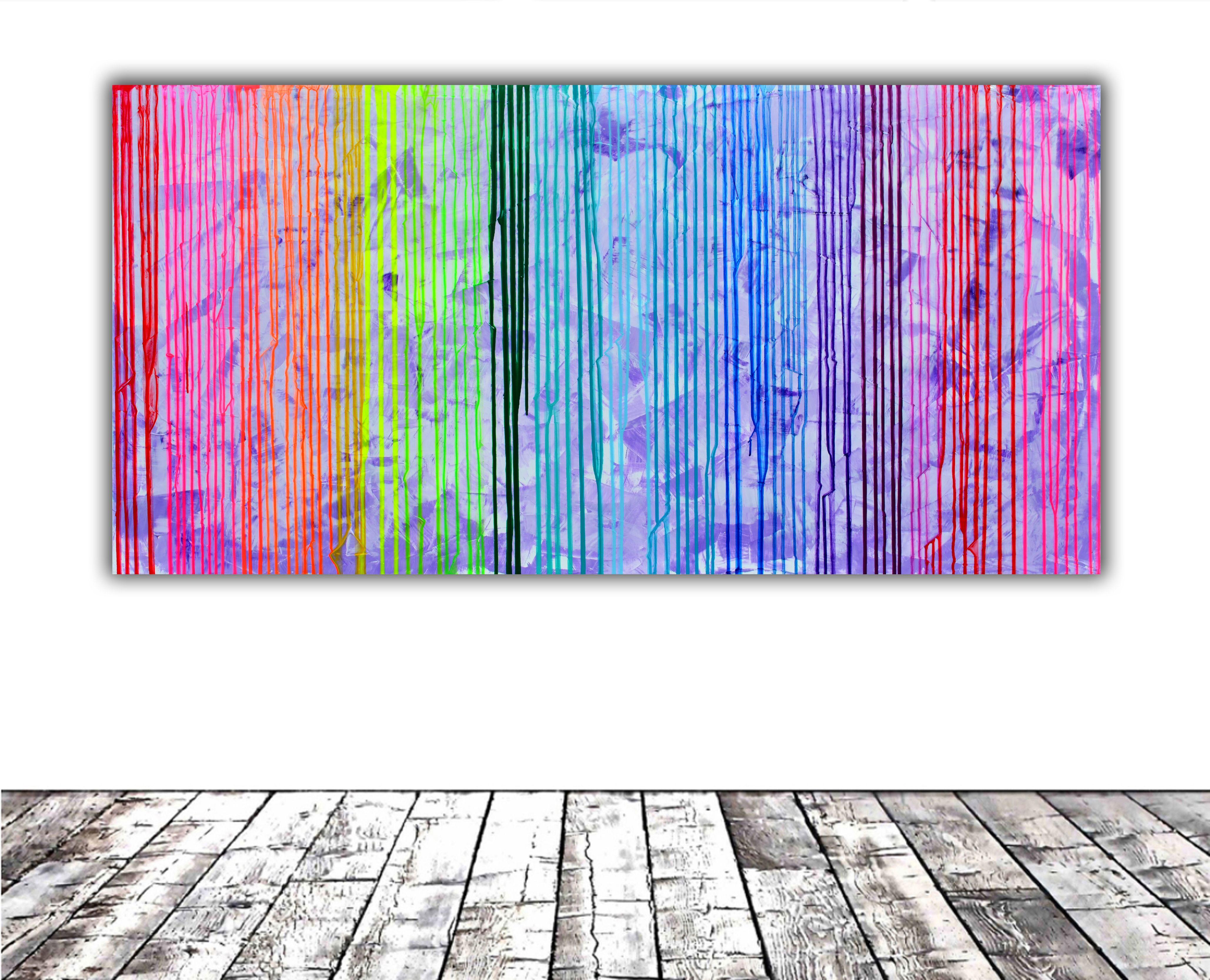 READY TO HANG - 3D GALLERY QUALITY  Dimensions: 160x80X4 cm (one PCS) 63x31.5x1.6 inches.  This work is a real therapy for the eyes and for the soul. This artwork fits perfectly in a large space, a big leaving room, a hotel reception or a conference