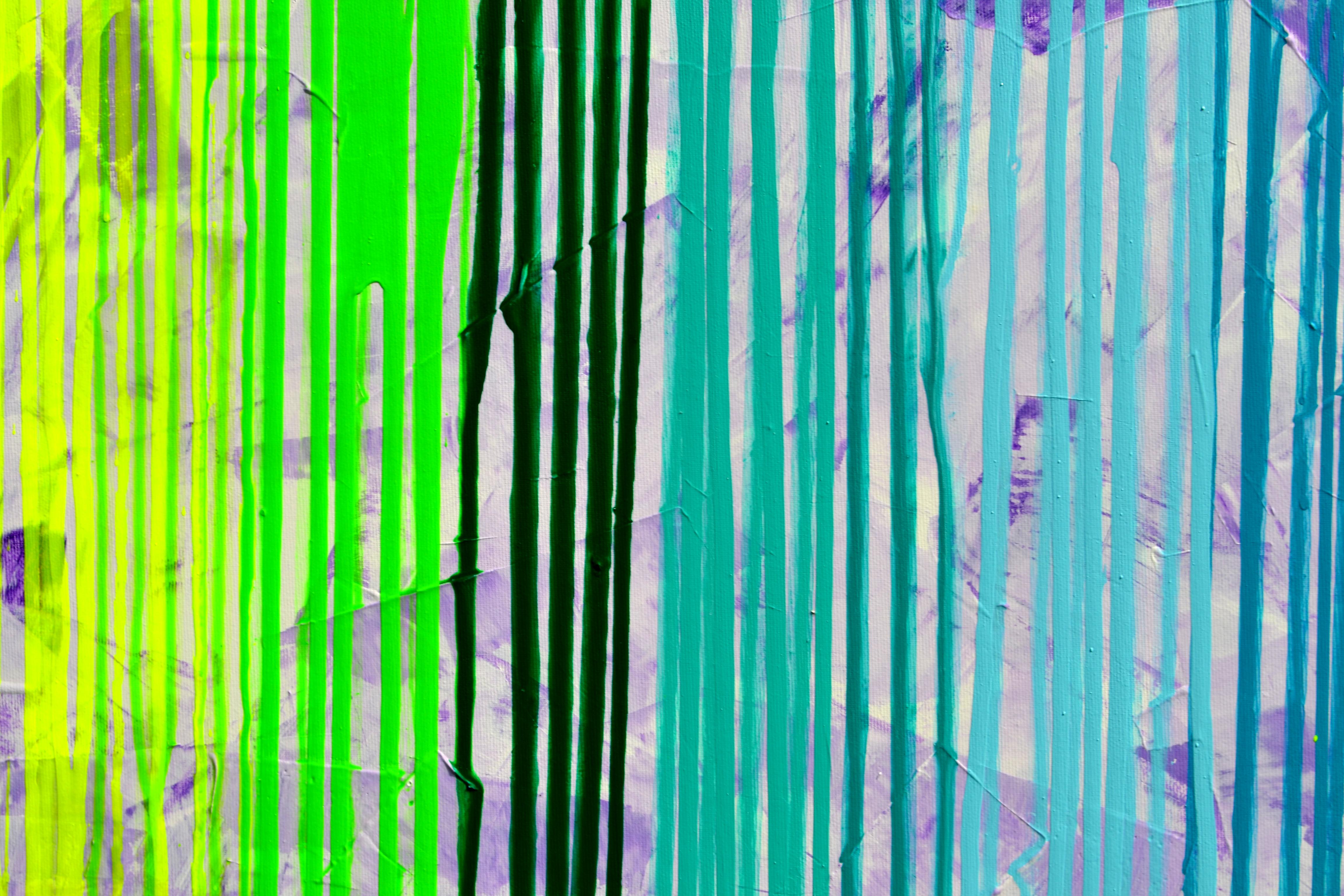 Melted Rainbow - Large Abstract Painting 60x30 inches 63x31.5 in For Sale 7