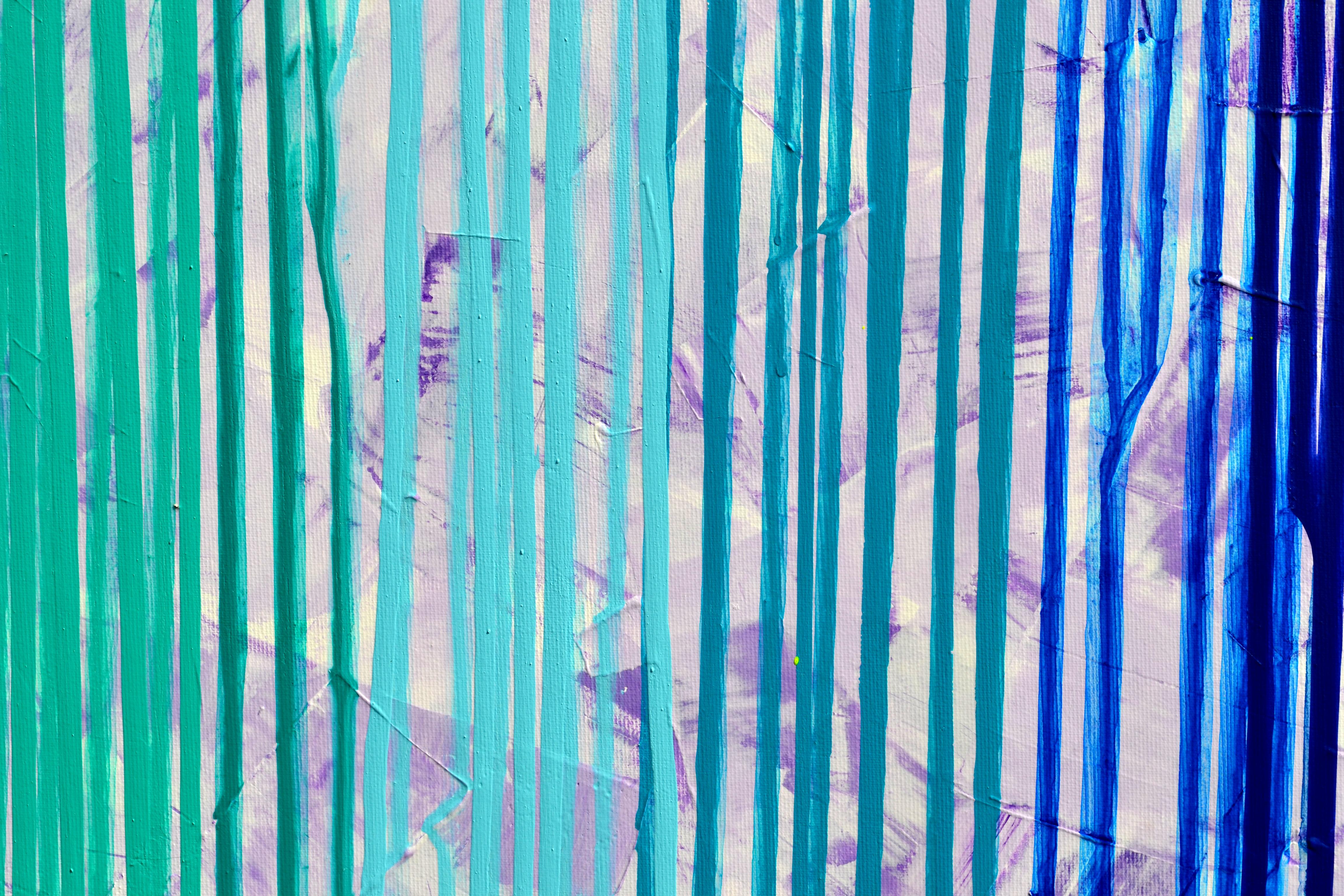 Melted Rainbow - Large Abstract Painting 60x30 inches 63x31.5 in For Sale 8
