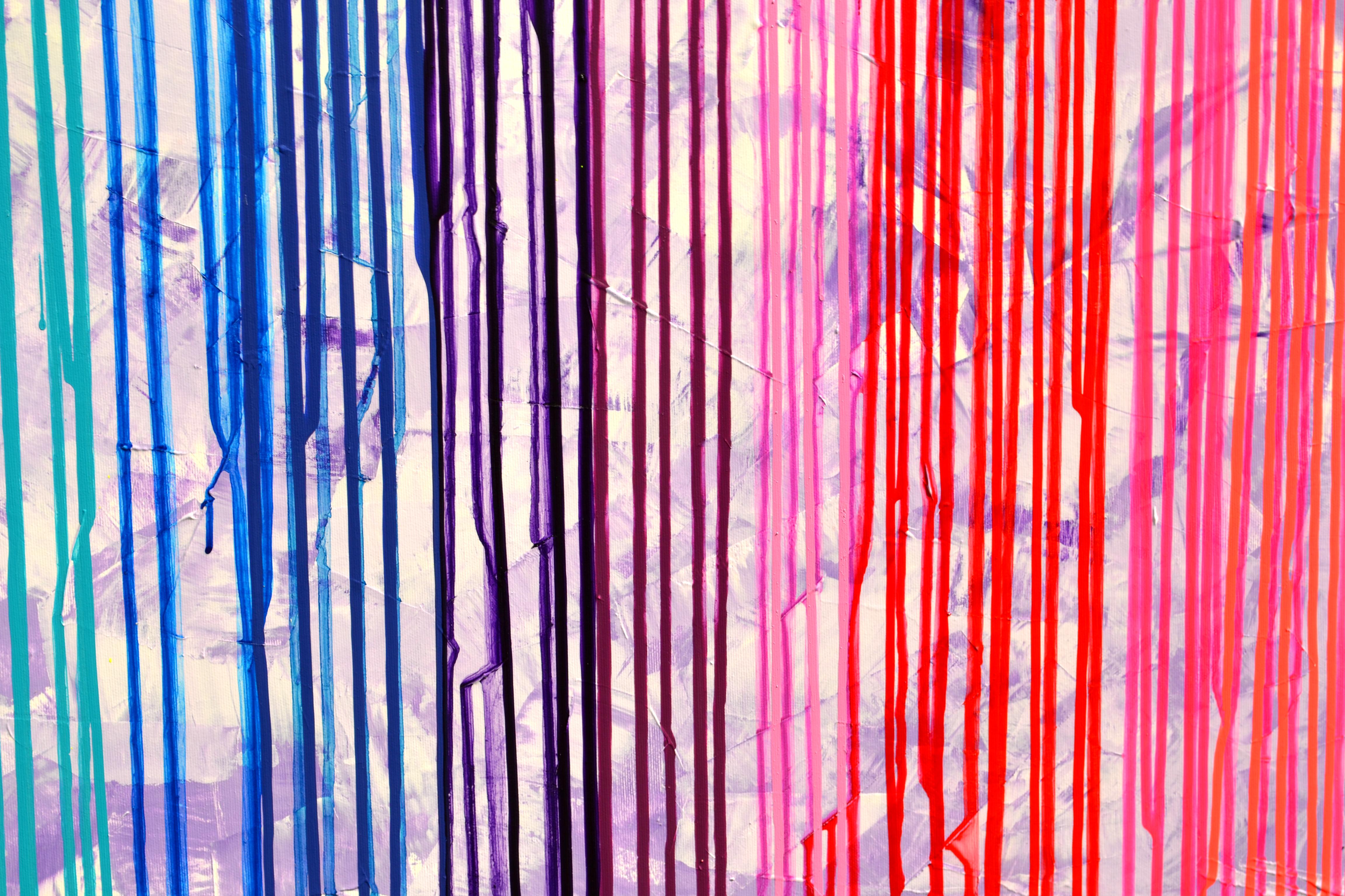 Melted Rainbow - Large Abstract Painting 60x30 inches 63x31.5 in For Sale 3