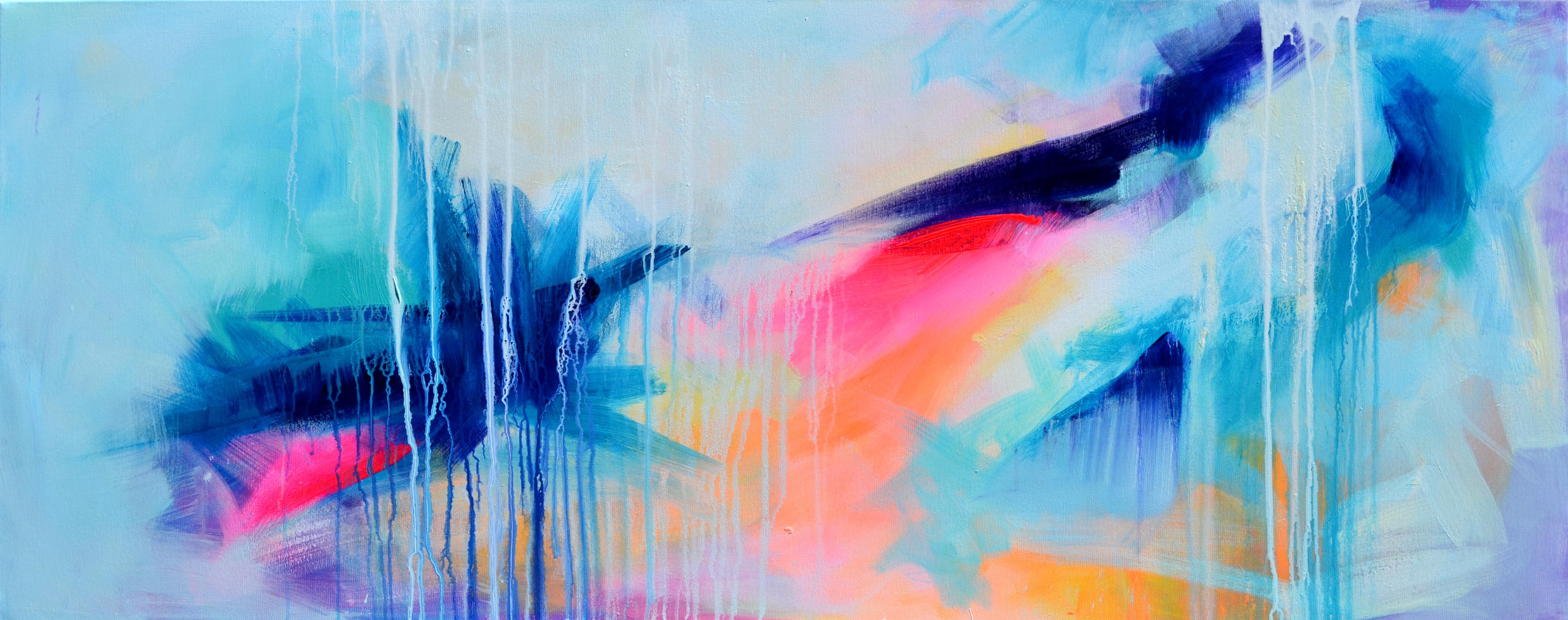 In crafting this piece, I poured my soul into an exuberant celebration of color and monochromy, using the brushes and palette knife's bold strokes to invite a dance of joy and freedom. It's an abstract symphony of vibrant hues, where each swipe and