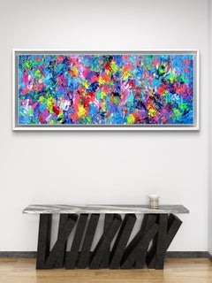 Palette 7 - Large Colorful Palette knife Relief Neon Abstract Painting Signed