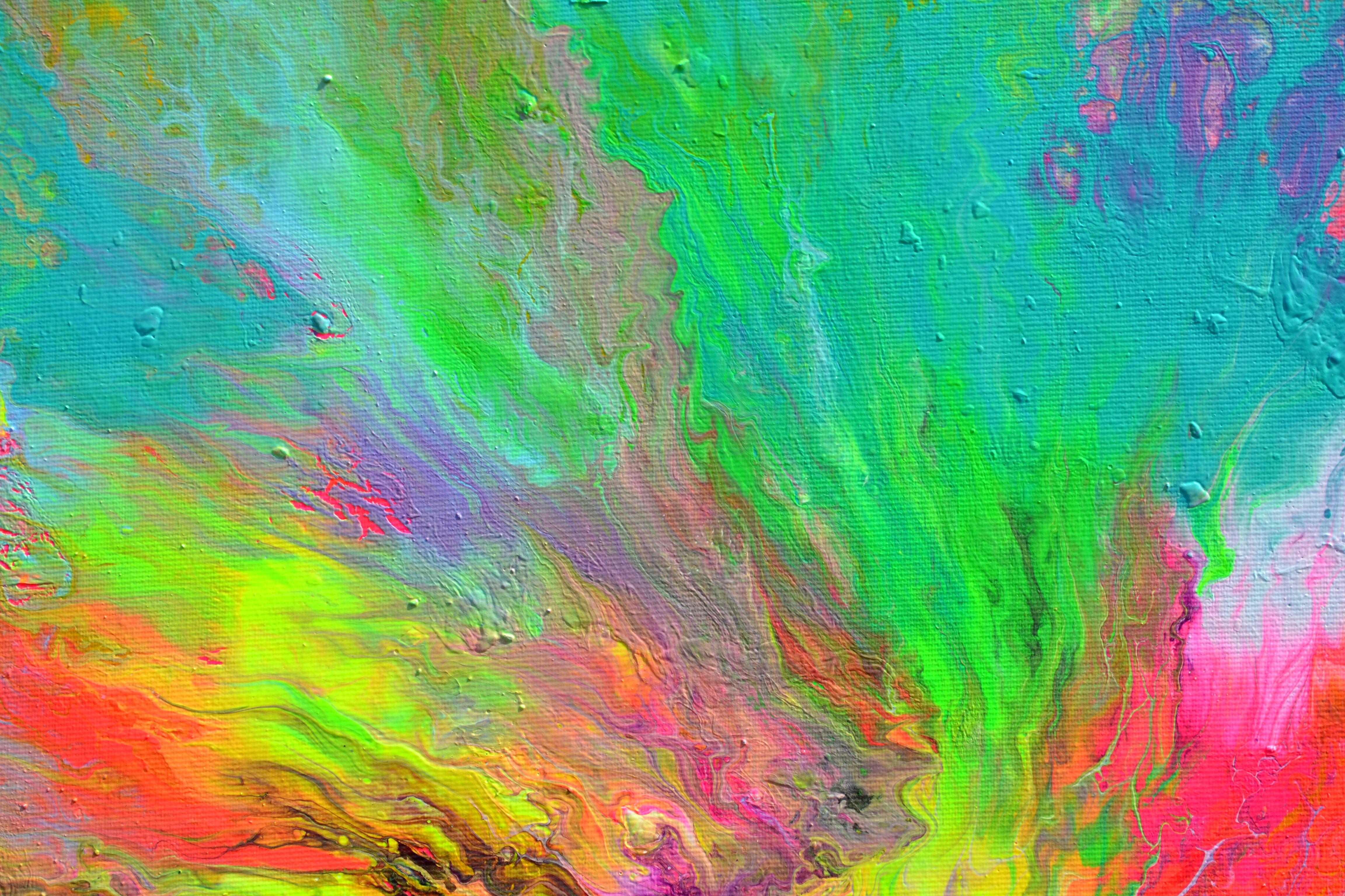 Pastel Abstract 1 - Large Fluid Colorful Painting, Painting, Acrylic on Canvas For Sale 1