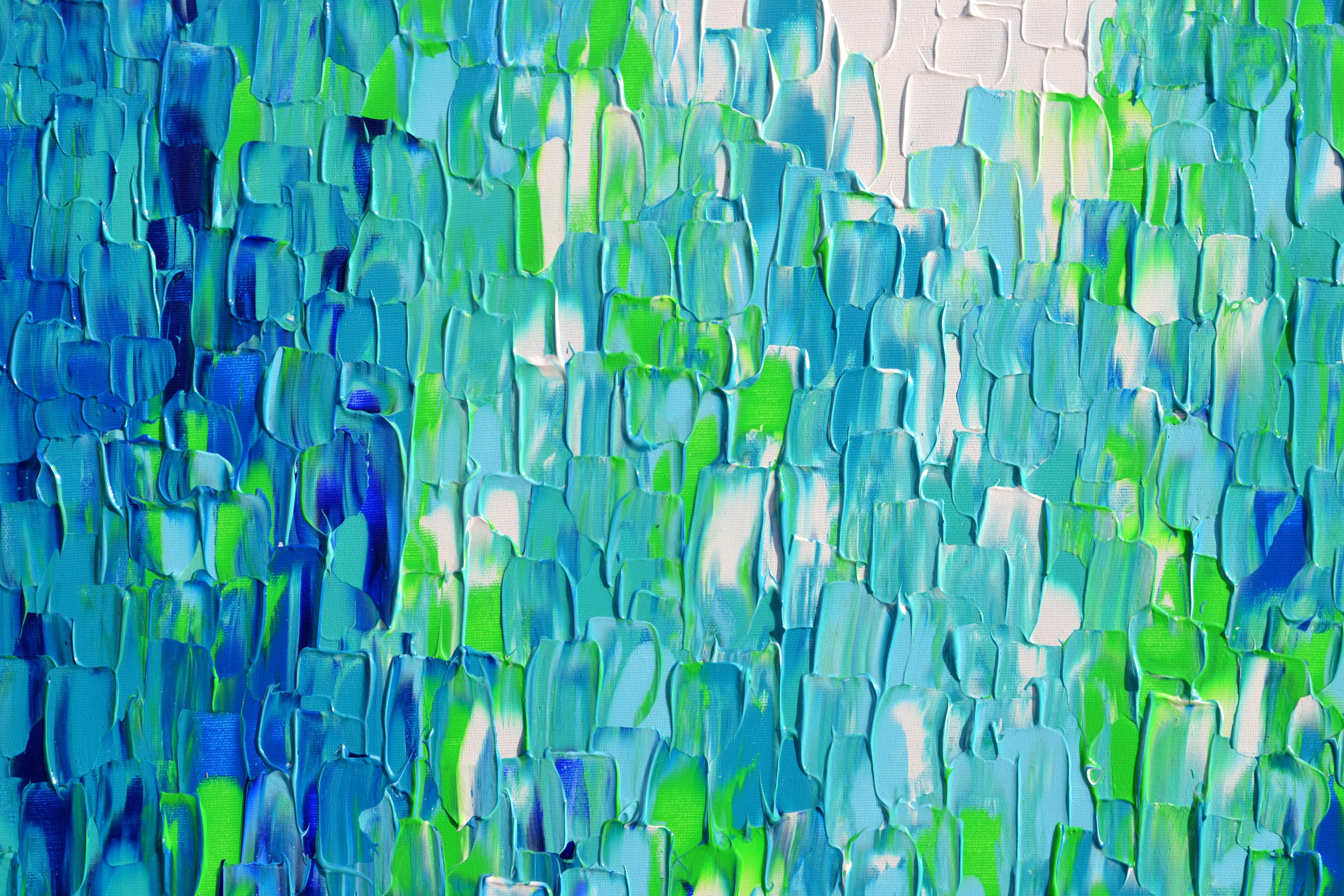 Rilievo blu 14 - Pittura astratta blu di grandi dimensioni - Interior Painting Blu di SOOS TIBERIU