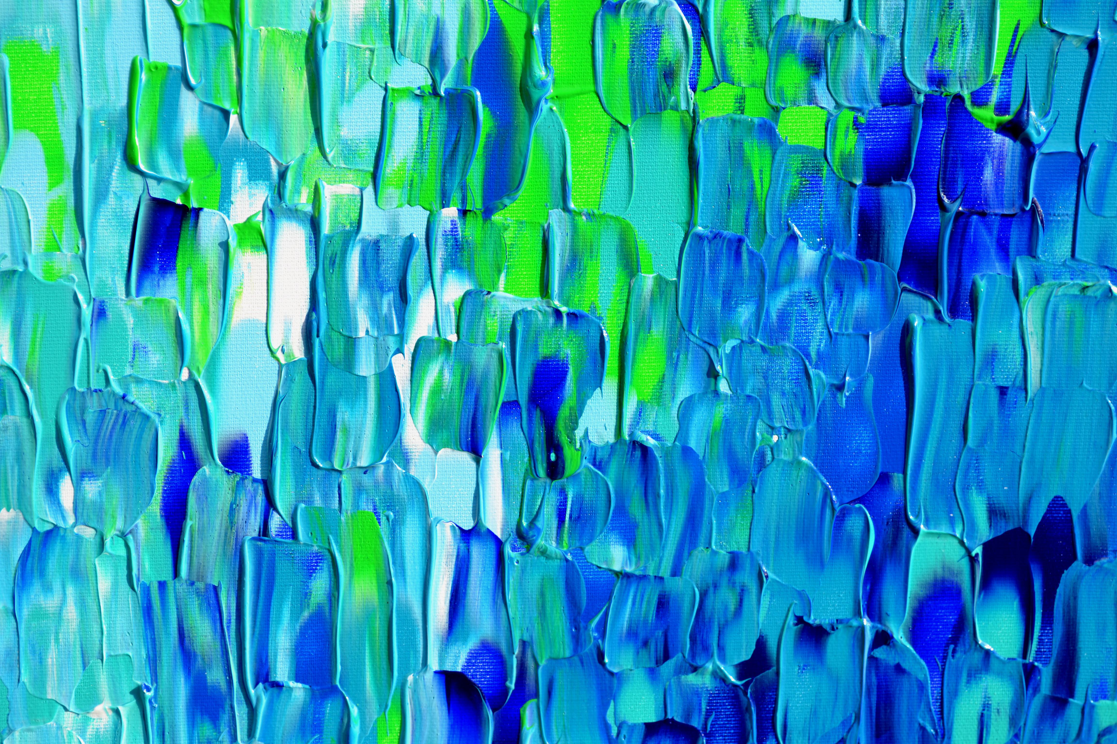 Rilievo blu 14 - Pittura astratta blu di grandi dimensioni in vendita 1