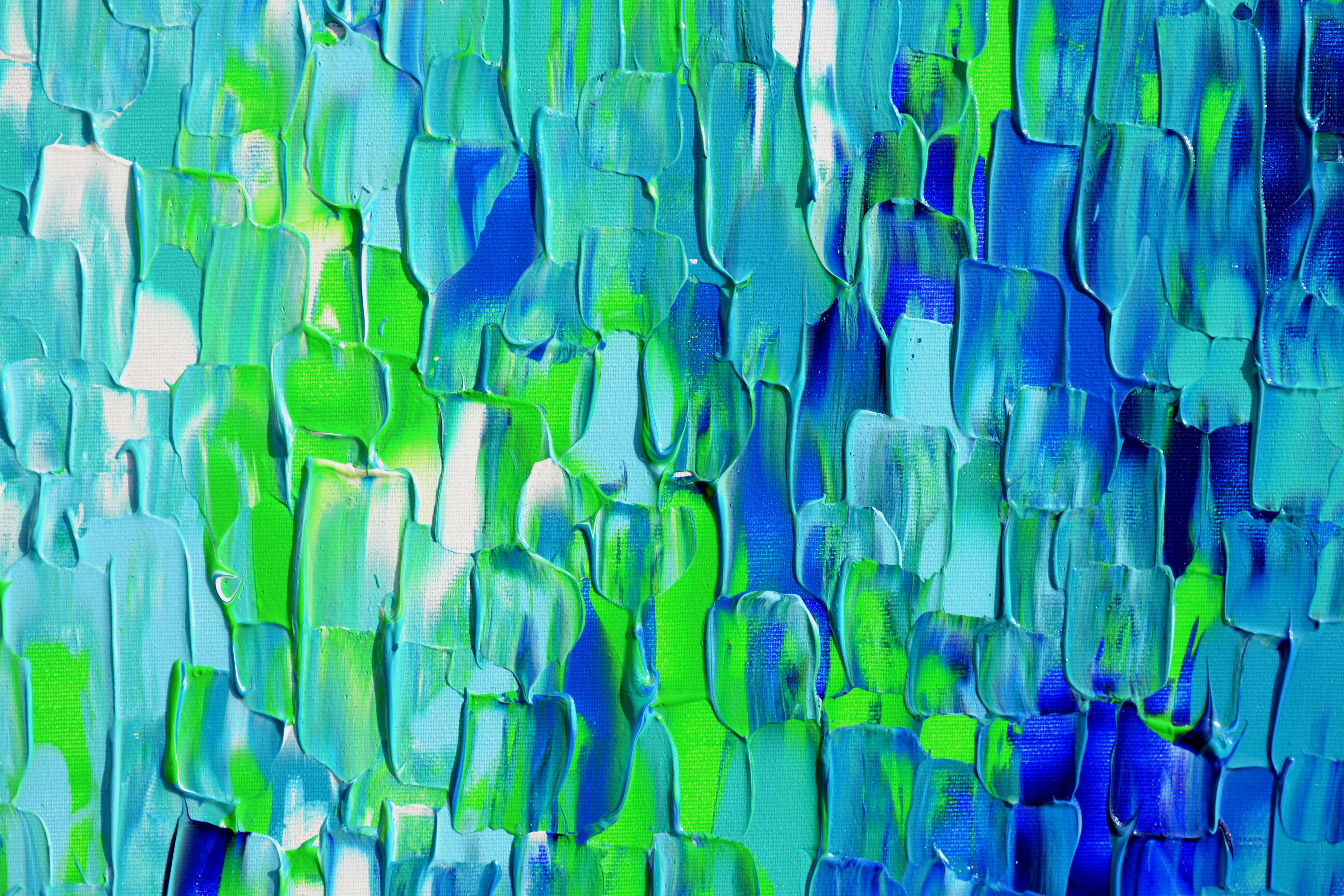 Rilievo blu 14 - Pittura astratta blu di grandi dimensioni in vendita 2