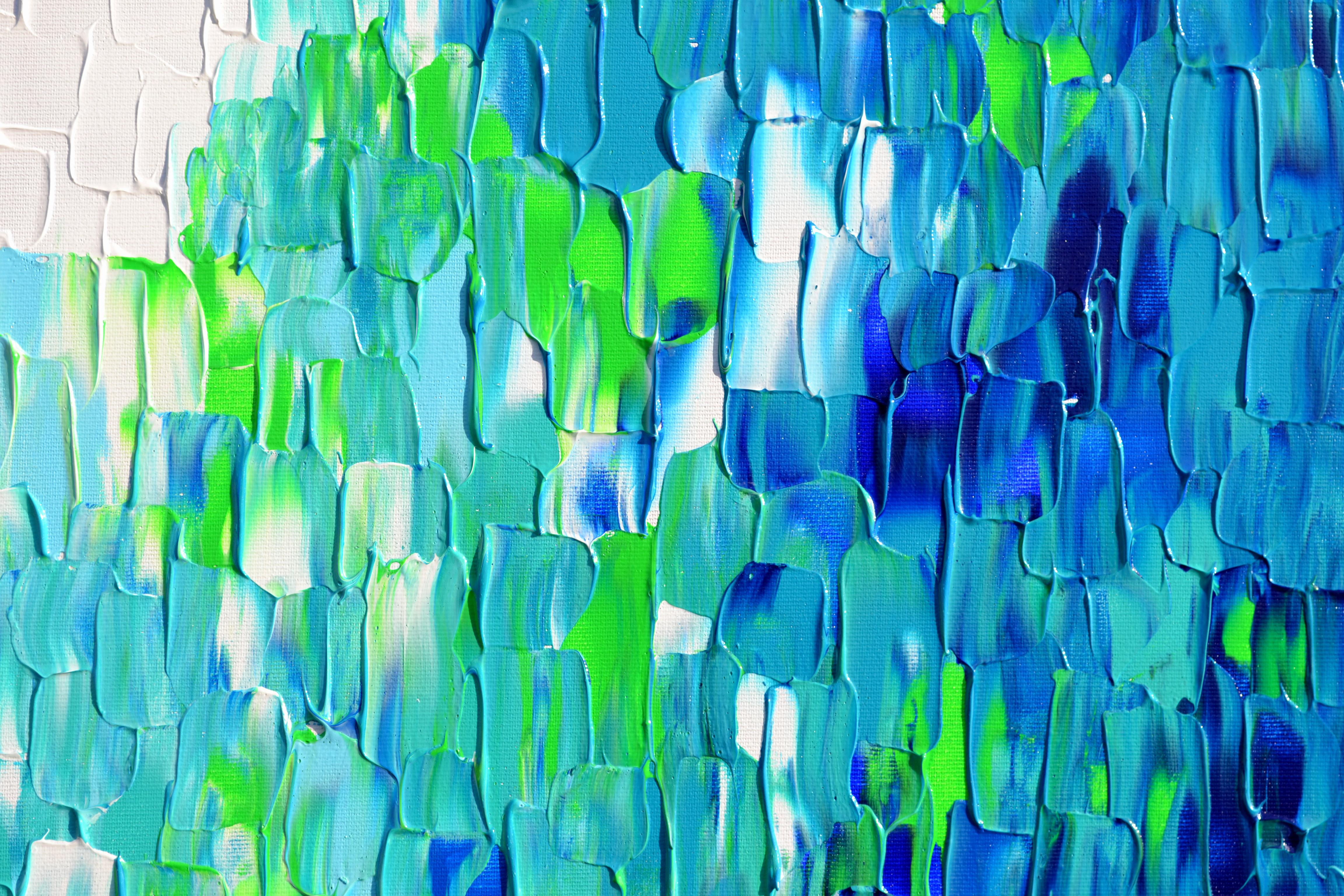Rilievo blu 14 - Pittura astratta blu di grandi dimensioni in vendita 3